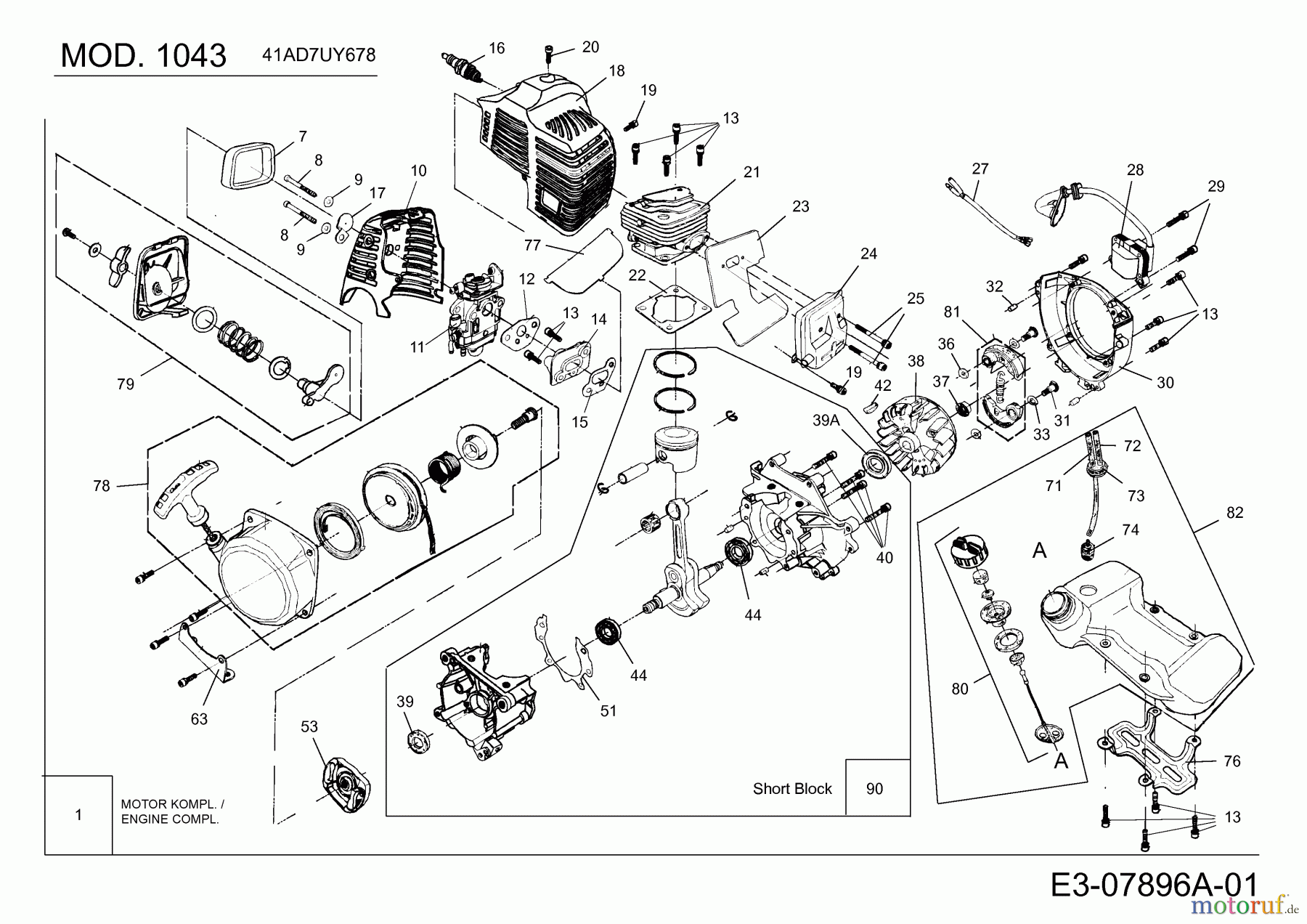  MTD Motorsensen 1043 41AD7UYB678  (2016) Motor