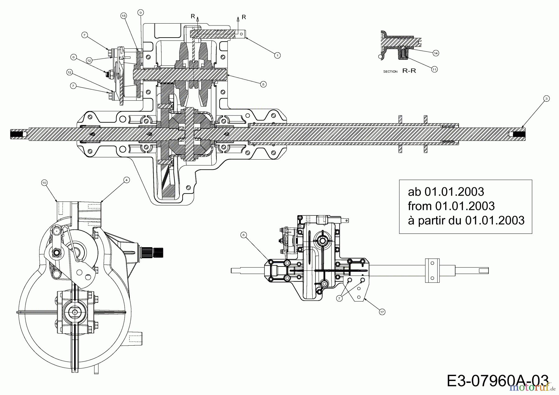 MTD Rasentraktoren SN 180 AT 13B7508N678  (2003) Getriebe 618-04065 ab 01.01.2003