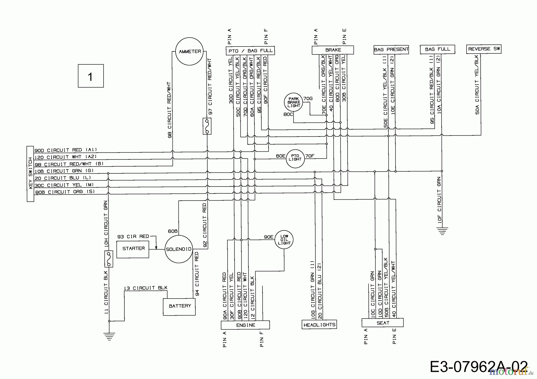  Gutbrod Rasentraktoren GLX 107 SA 13BA506G690  (2003) Schaltplan