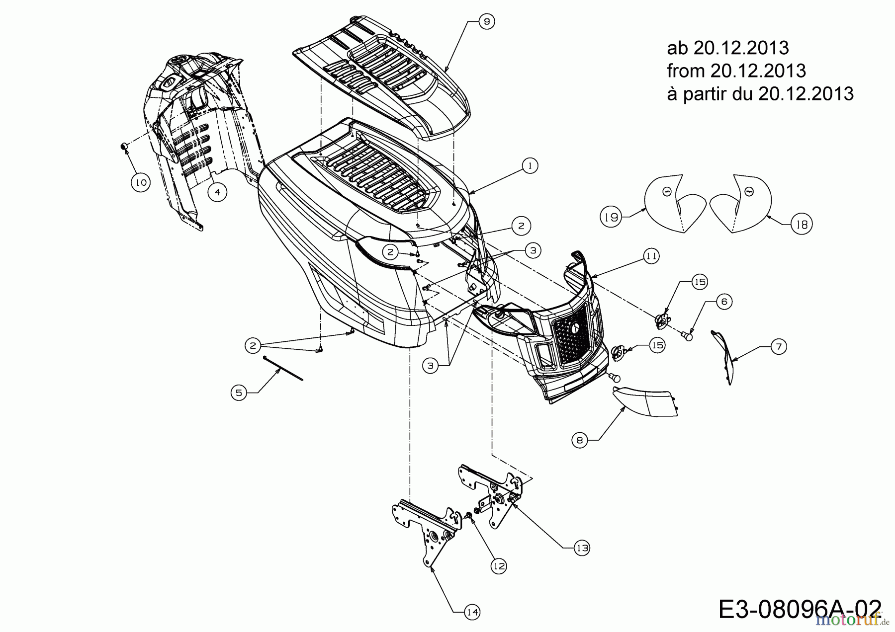  MTD Rasentraktoren 155-92 LE 13HM71KE676  (2014) Motorhaube K-Style ab 20.12.2013