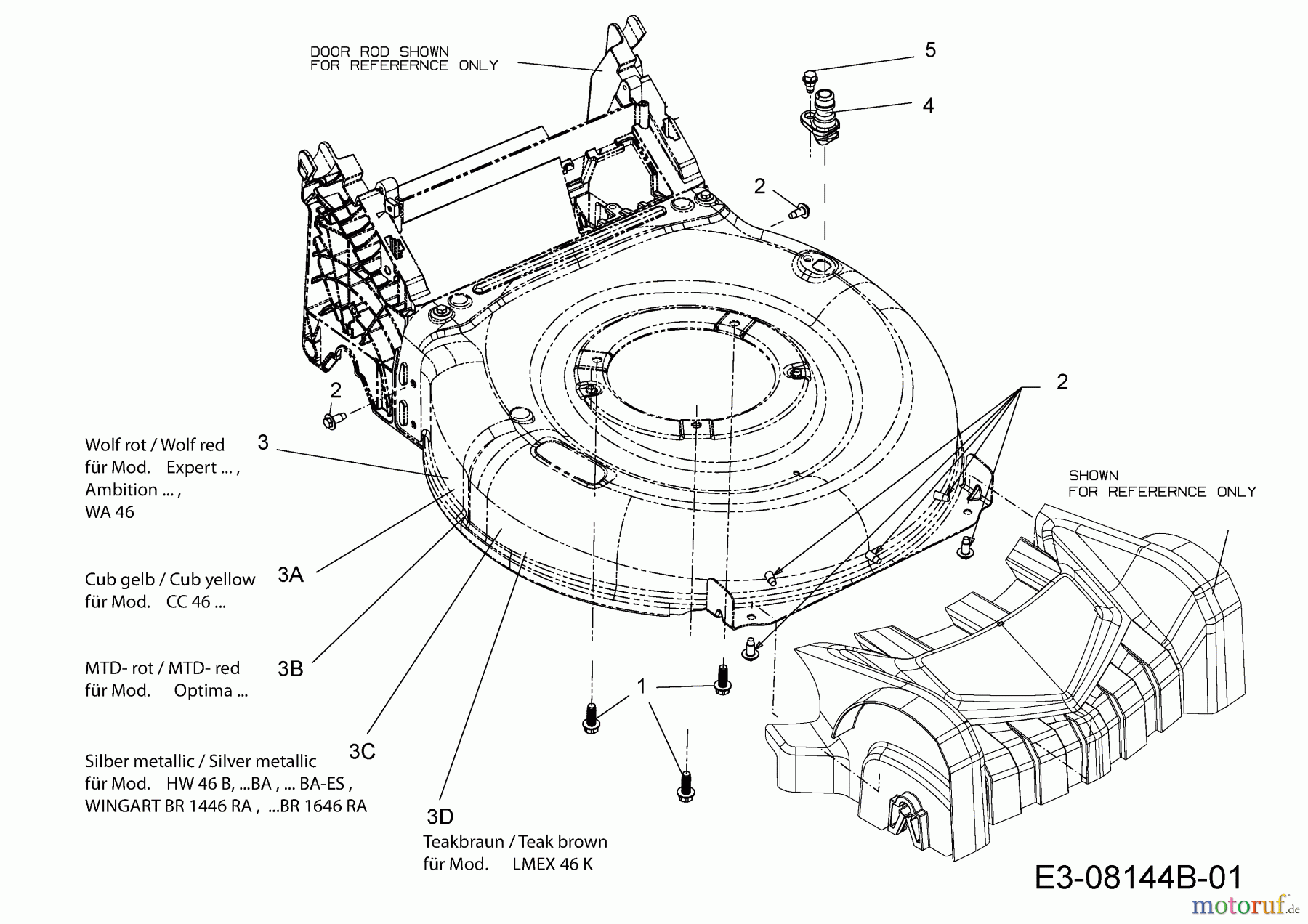  MTD Motormäher mit Antrieb Optima 46 SPB 12A-TG5C600  (2014) Mähwerksgehäuse, Waschdüse