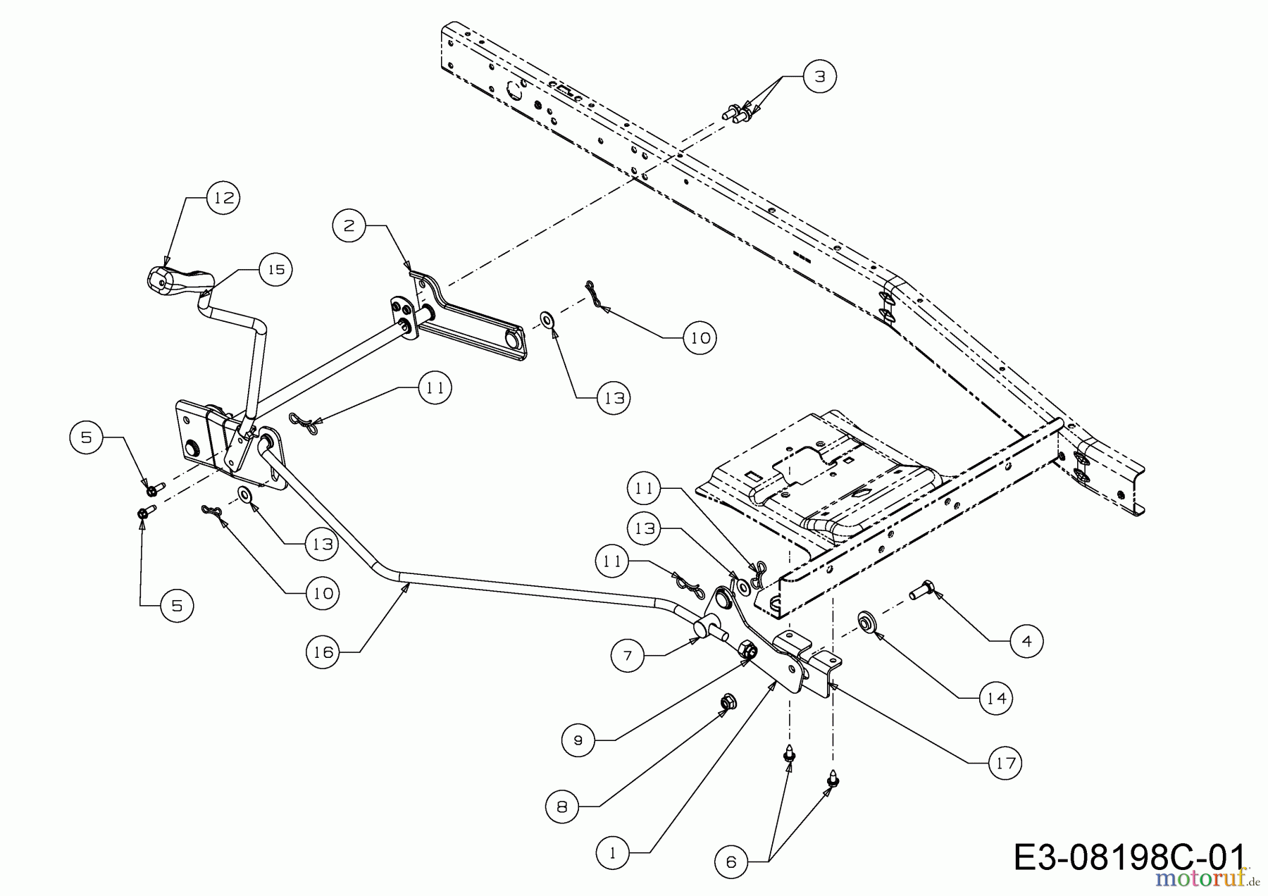  Wolf-Garten Rasentraktoren Scooter Mini / RDE 60 M 13A326SC650M  (2017) Mähwerkseinschaltung