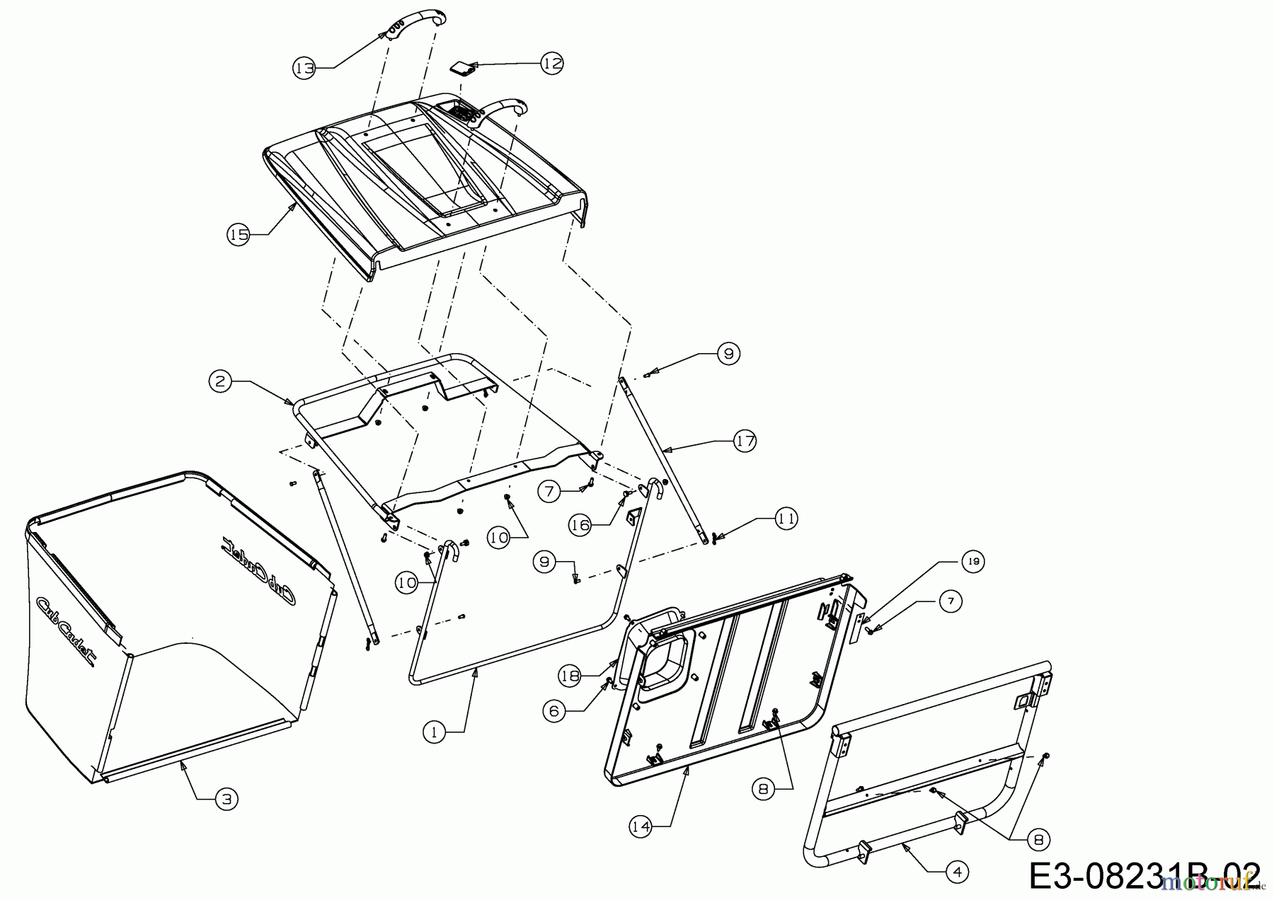  Cub Cadet Rasentraktoren CC 114 TA 13B226HD603  (2015) Grasfangvorrichtung
