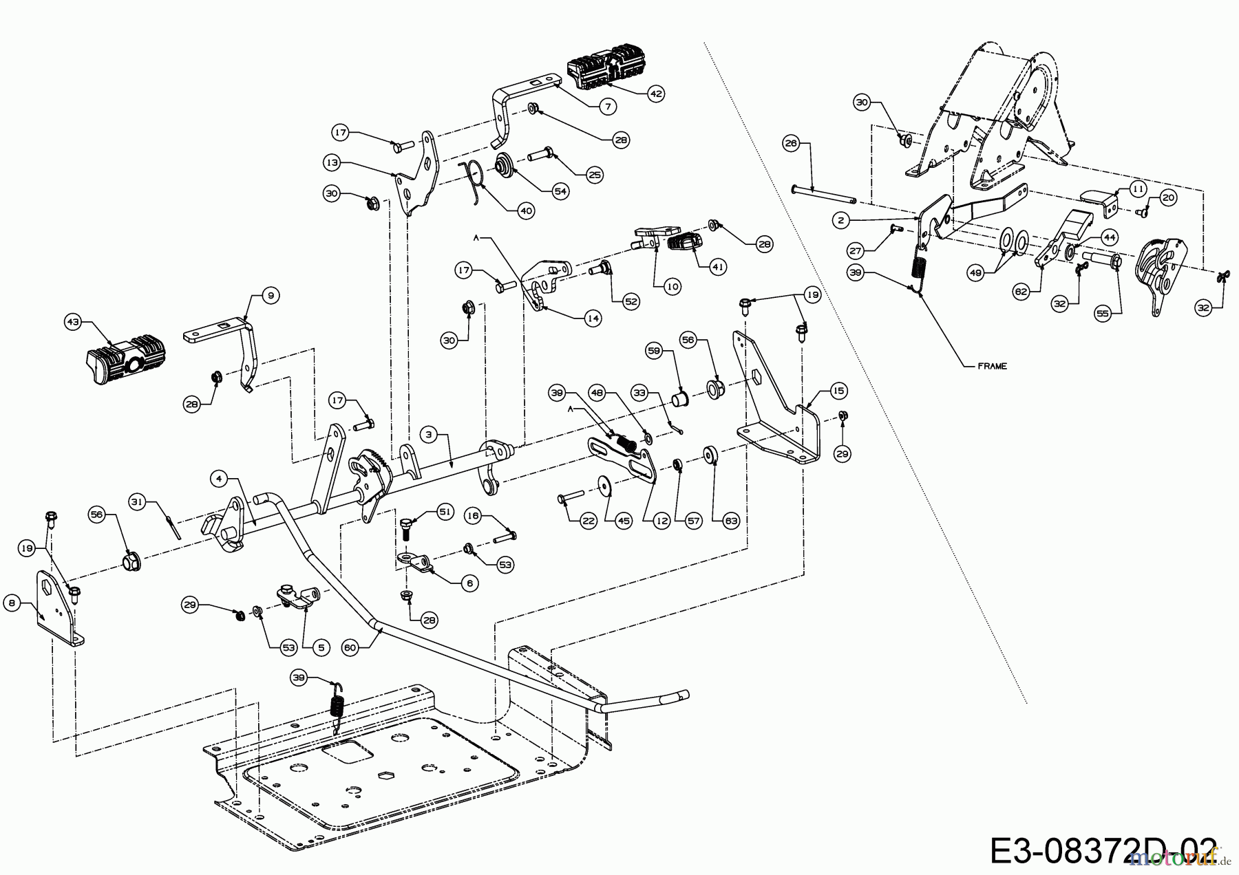  Cub Cadet Zero Turn RZTS 42 17BICBDS603  (2016) Pedale