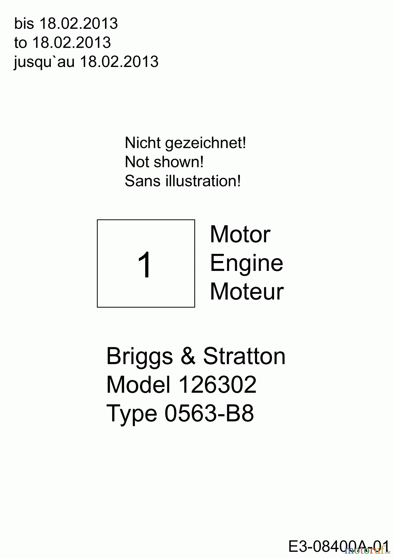  MTD Motorvertikutierer VG 45 B 16CH6A0E678  (2013) Motor Briggs & Stratton bis 18.02.2013