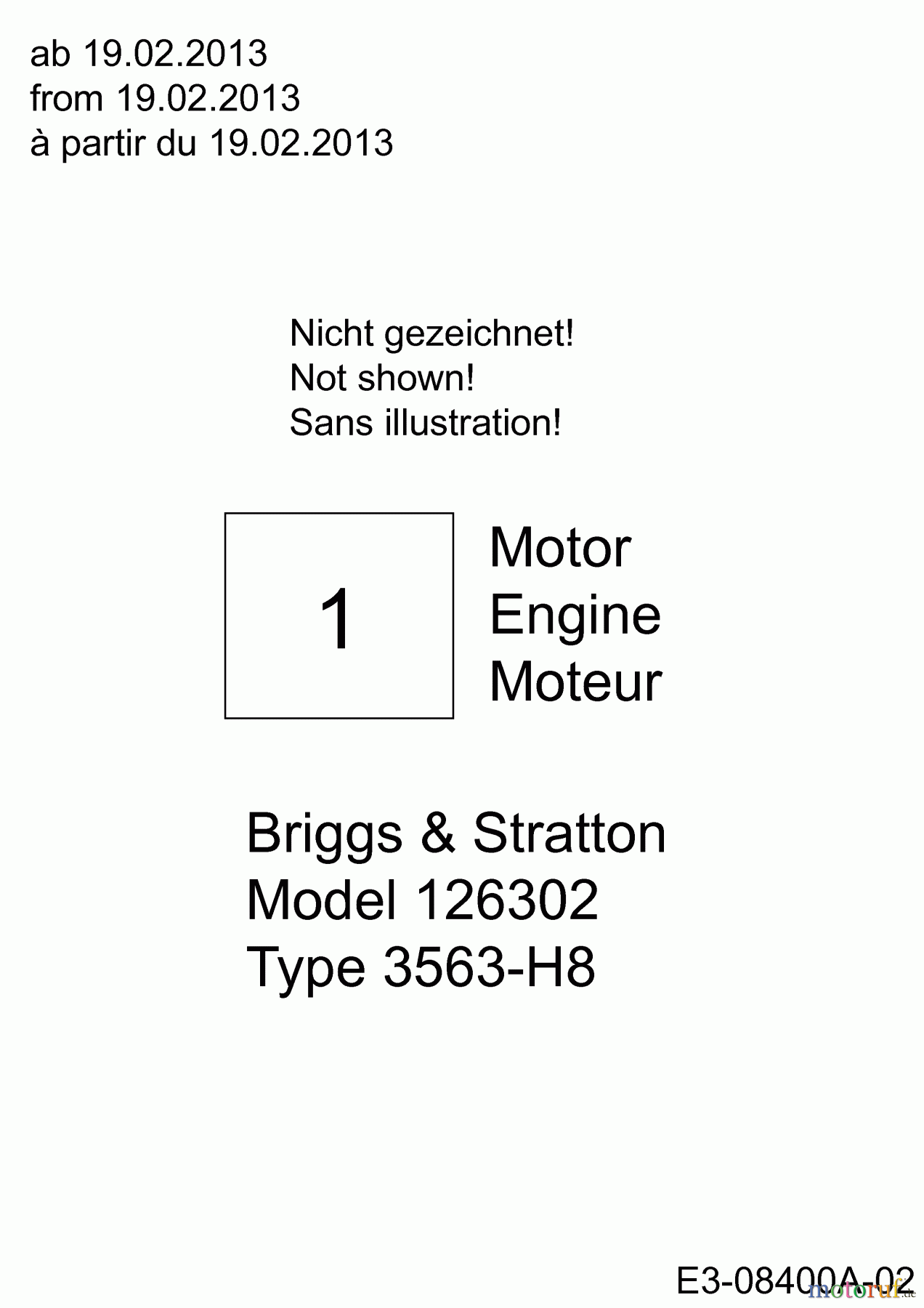  MTD Motorvertikutierer VG 45 B 16CH6A0E678  (2013) Motor Briggs & Stratton ab 19.02.2013