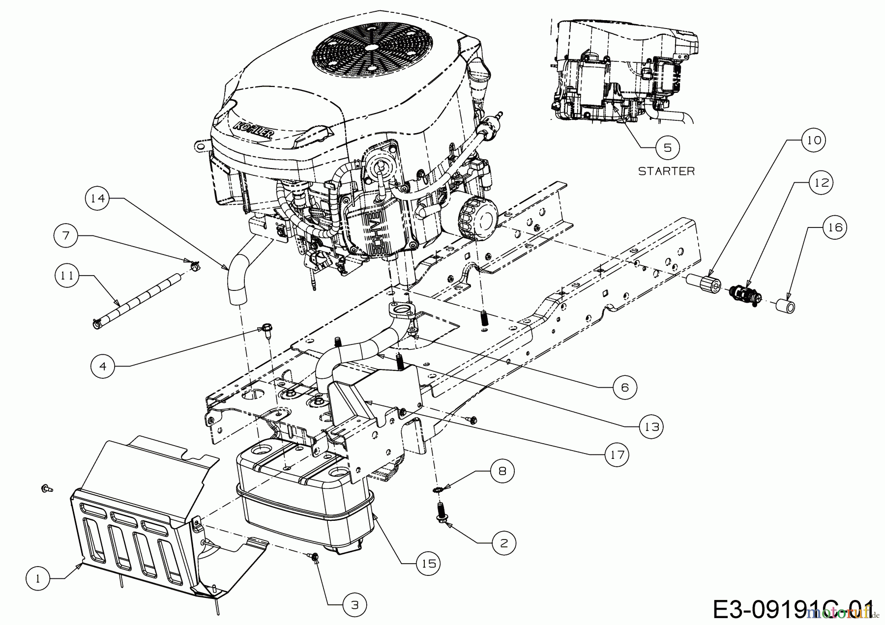  MTD Rasentraktoren 23/42 K 13AQA1KR308  (2018) Motorzubehör