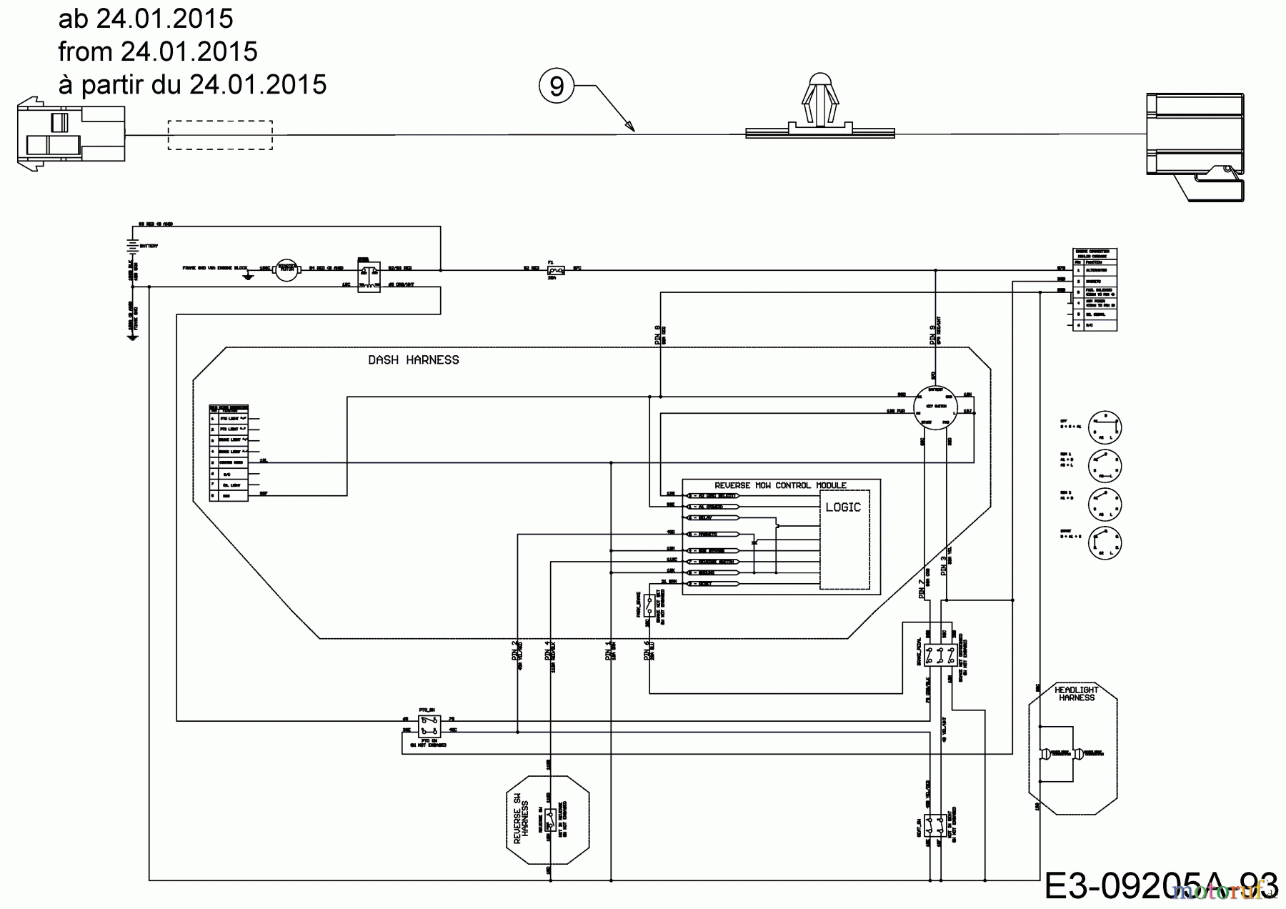  Troy-Bilt Lawn tractors TB 2042 13APA1KS309  (2015) Wiring diagram reverse from 24.01.2015