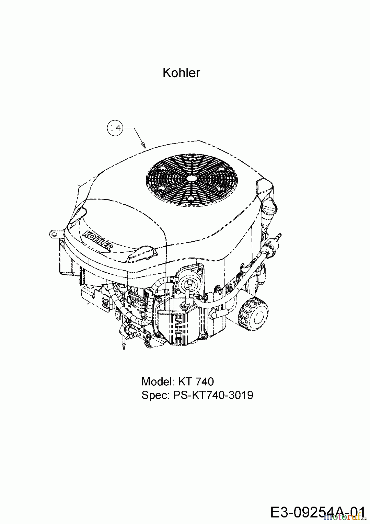  Massey Ferguson Garden tractors MF 54-25 SD 14BQ94GK395  (2015) Engine Kohler