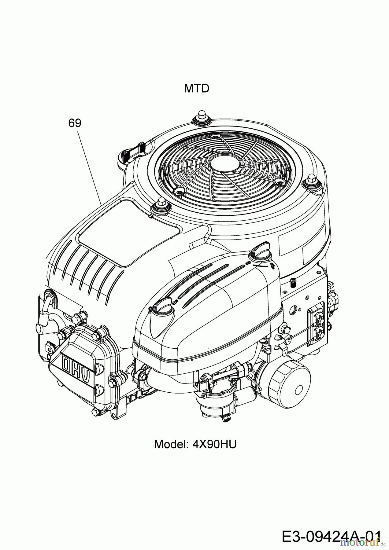  Black Edition Rasentraktoren 175-105 T 13A877GN615  (2017) Motor MTD