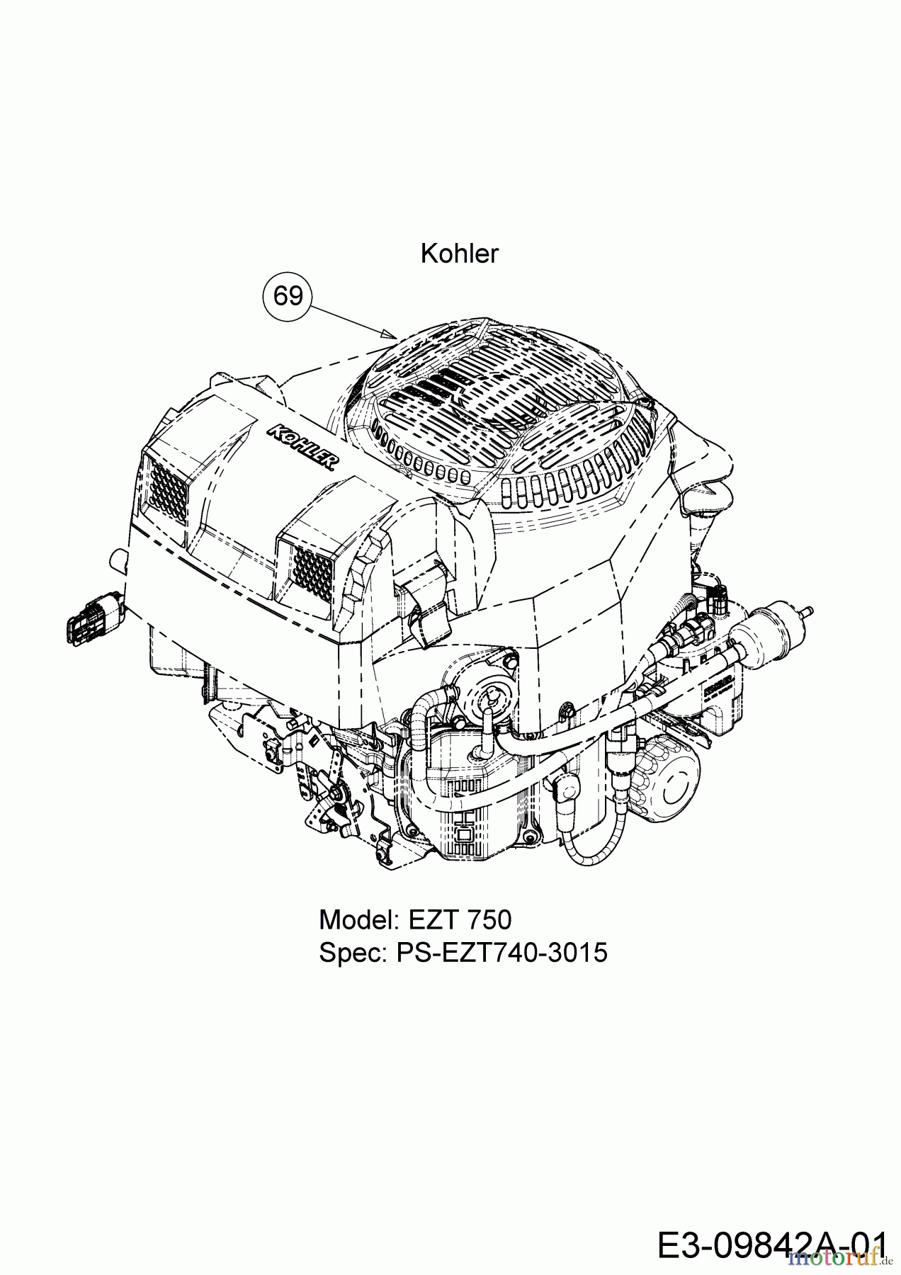  Cub Cadet Zero Turn ProZ 100-54 53AWEFJA330  (2016) Motor Kohler