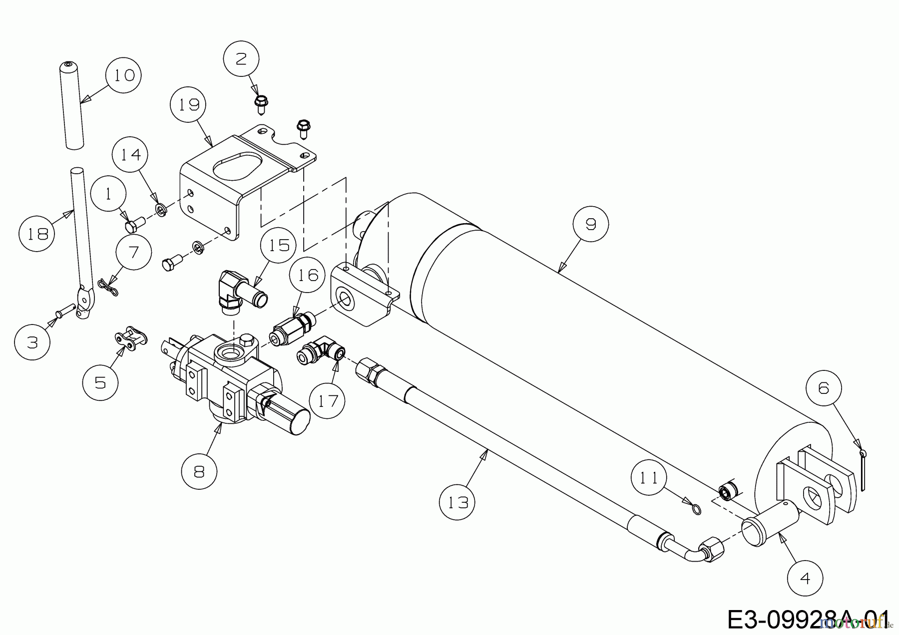  Troy-Bilt Holzspalter TB 33 LS 24BL59M5766  (2018) Hydraulikzylinder