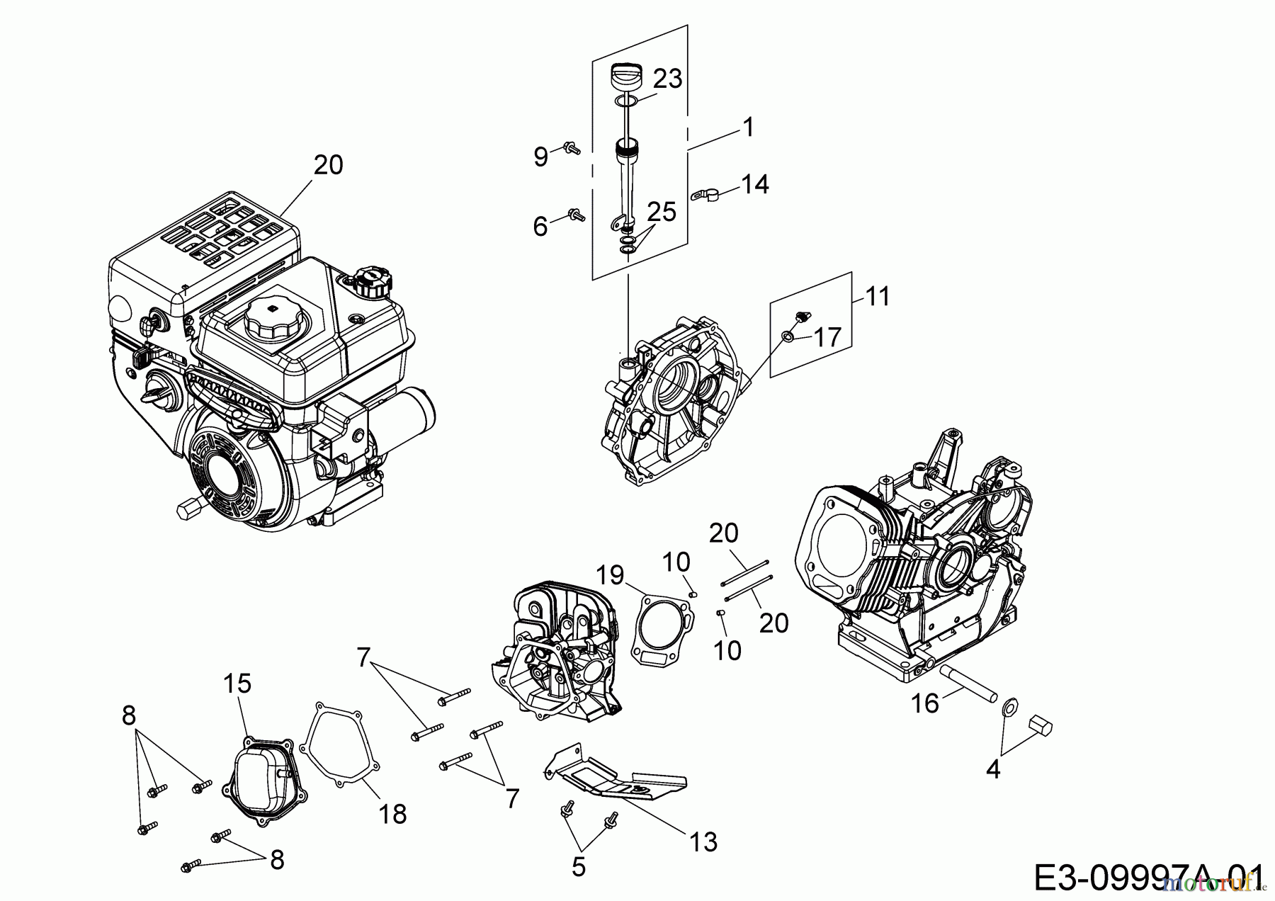  MTD-Motoren MTD horizontal 678-SH 752Z678-SH  (2017) Leitblech, Stössel, Ölmeßstab, Zylinderkopfdeckel
