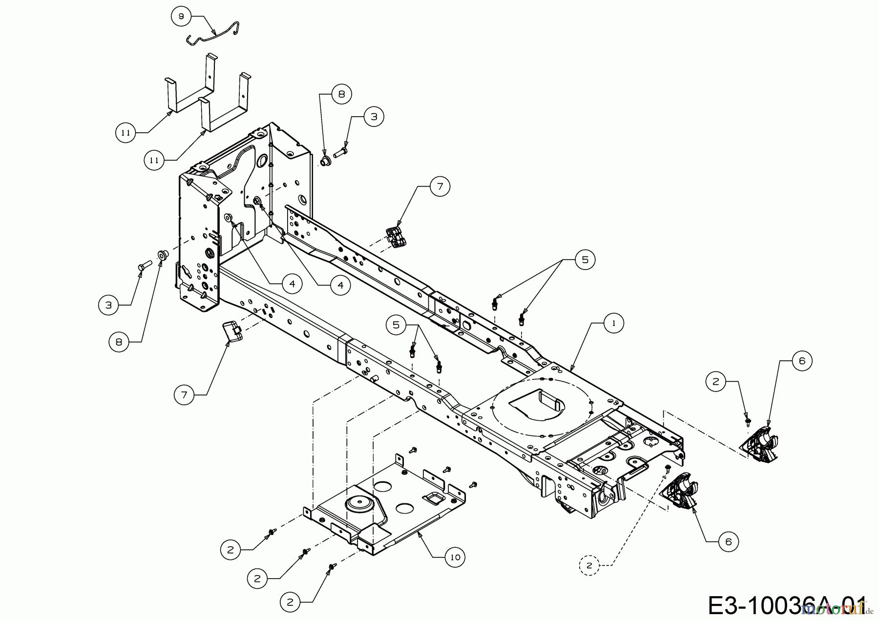  Cub Cadet Gartentraktoren XT3 QS137 14AIA5CA603  (2017) Rahmen