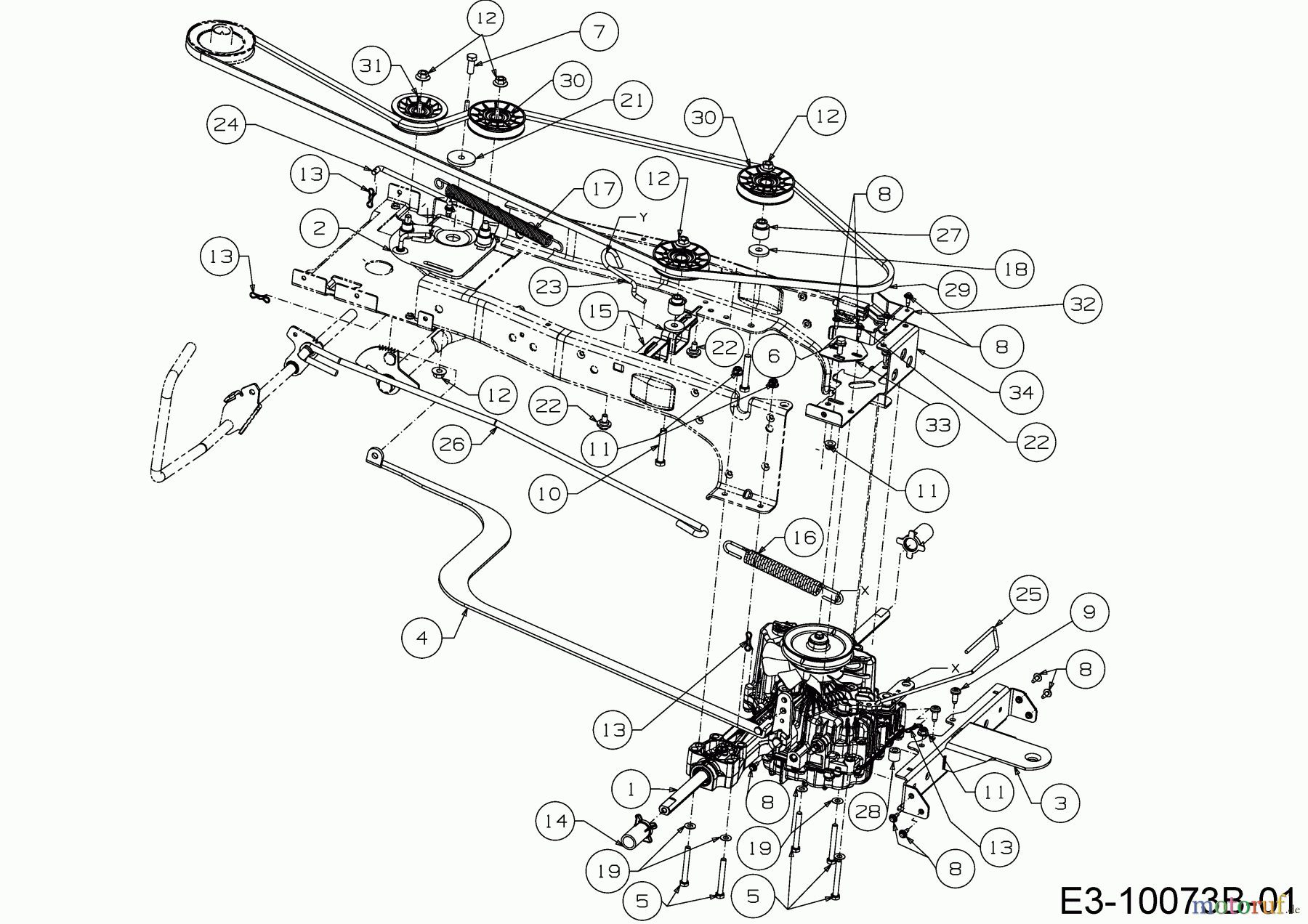  MTD Rasentraktoren 23/42 K 13AQA1KR308  (2018) Fahrantrieb