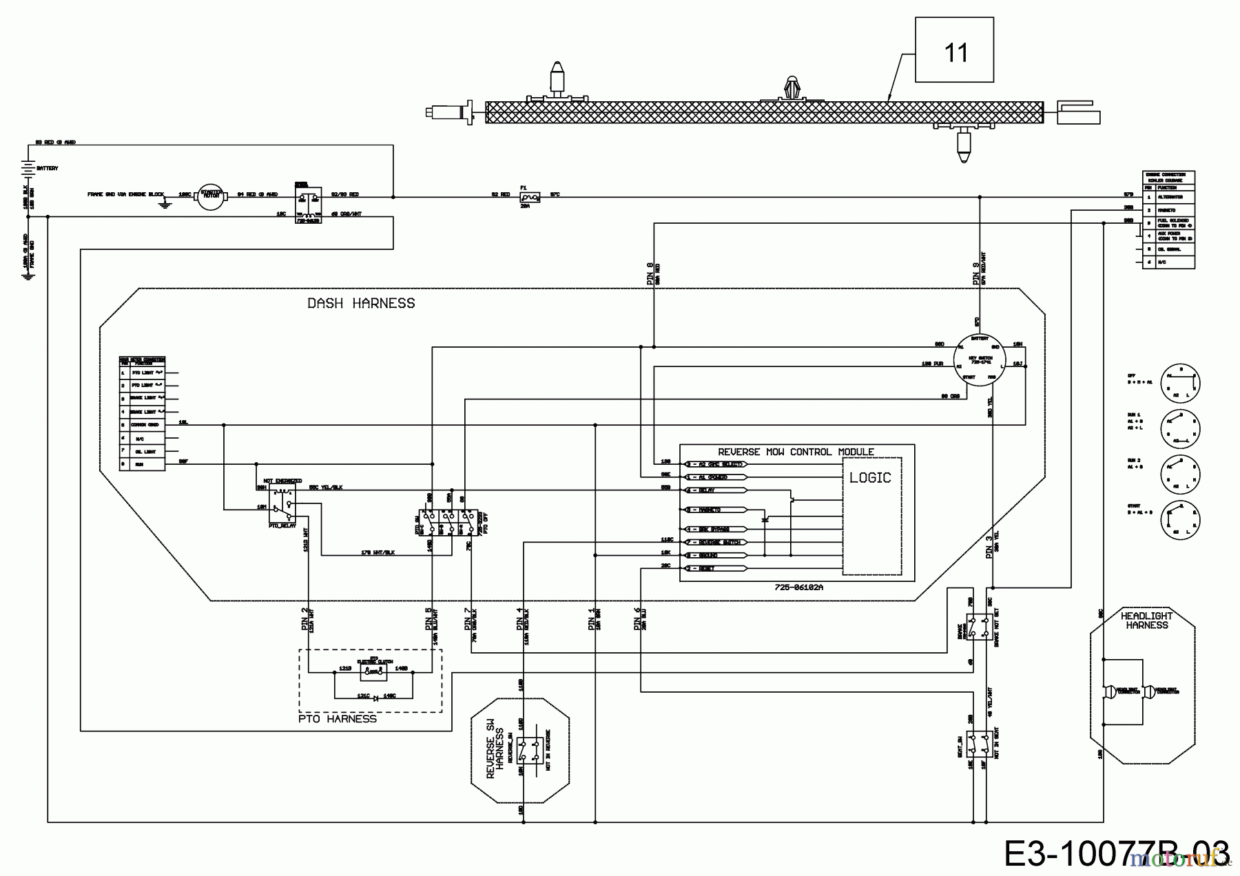  Cub Cadet Rasentraktoren XT1 OR106 13B8A1CR603  (2018) Schaltplan Elektromagnetkupplung
