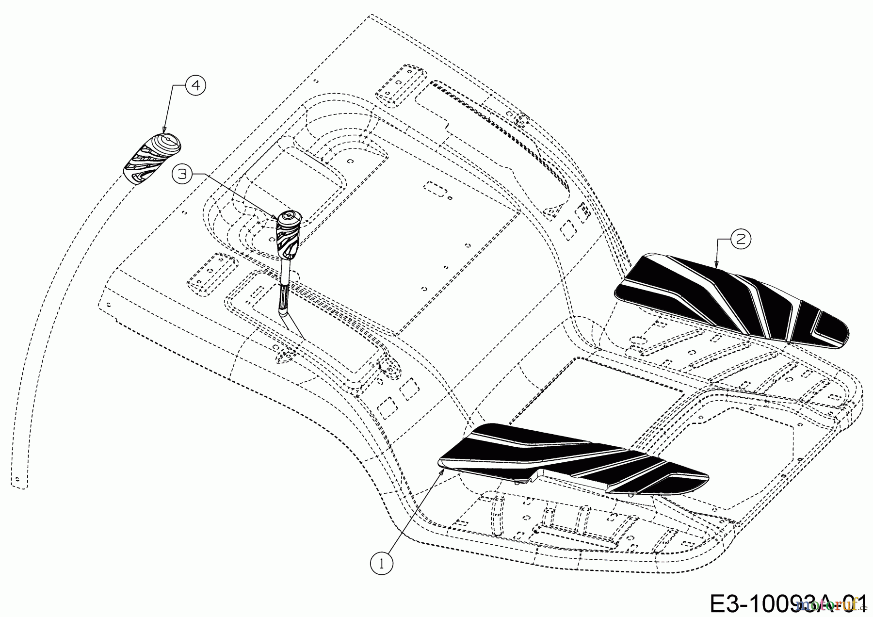  Cub Cadet Rasentraktoren XT3 QR95 13AFA5CB603  (2017) Handgriffe, Trittbrettbelag