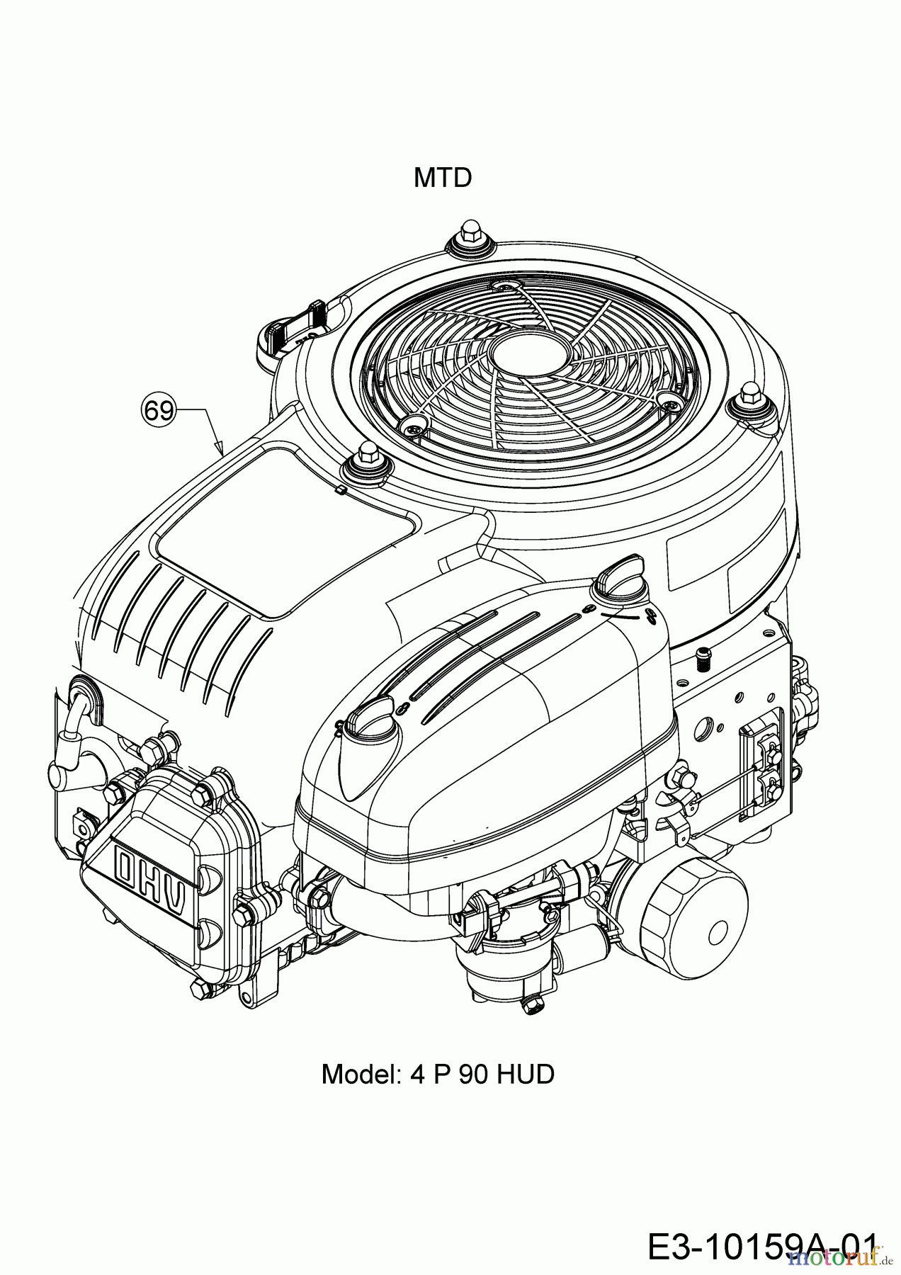  Helington Rasentraktoren H 96 T 13H276KF686  (2018) Motor MTD