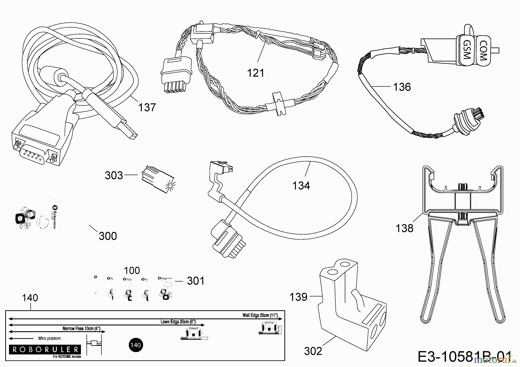  Robomow Mähroboter MC400 (Red) PRD7004Y2  (2016) Kabel, Kabelanschluß, Regensensor, Werkzeug