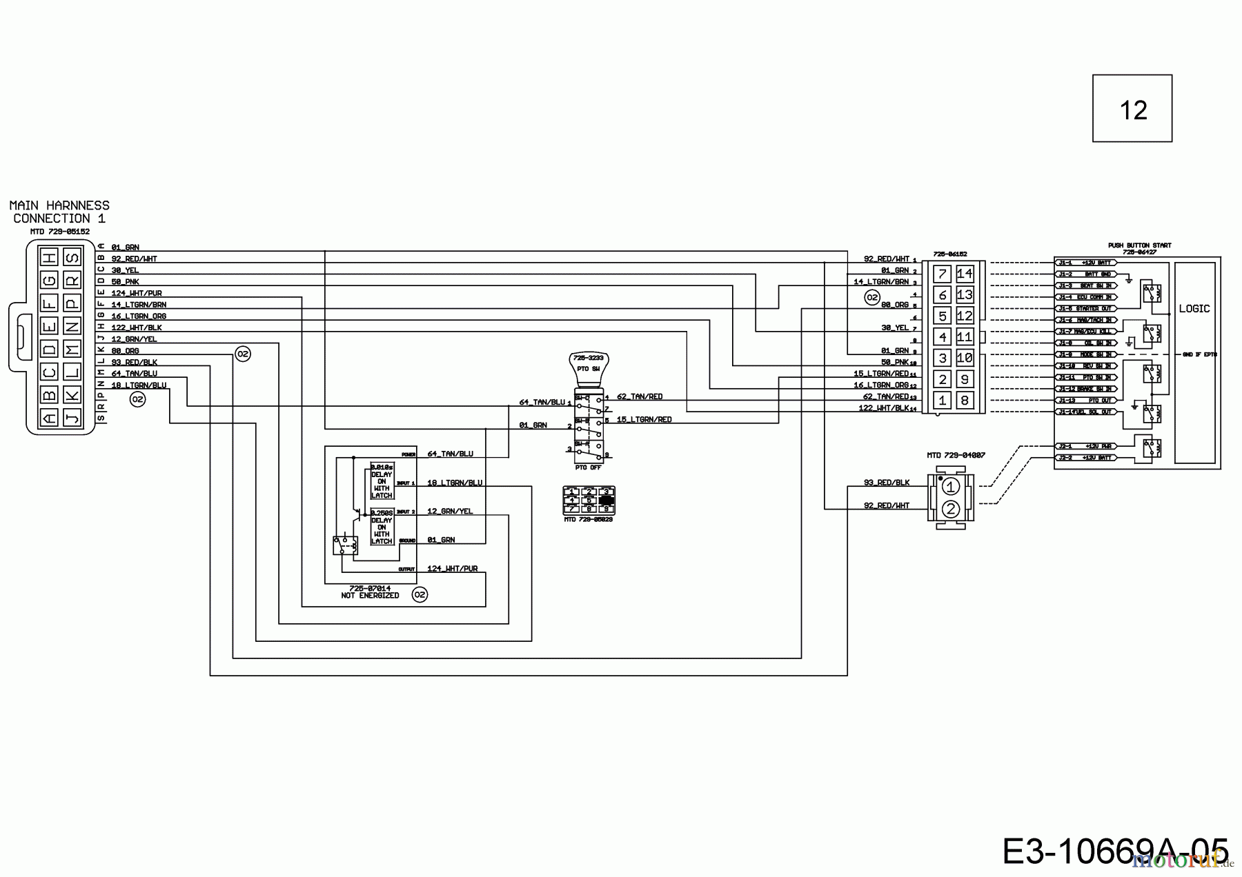  Cub Cadet Rasentraktoren XT2 QR106 13BFA1CR603  (2018) Schaltplan Elektromagnetkupplung
