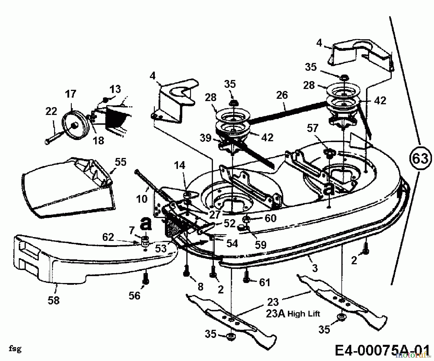  MTD Rasentraktoren B/160 13AM675F678  (1997] Mähwerk F (38