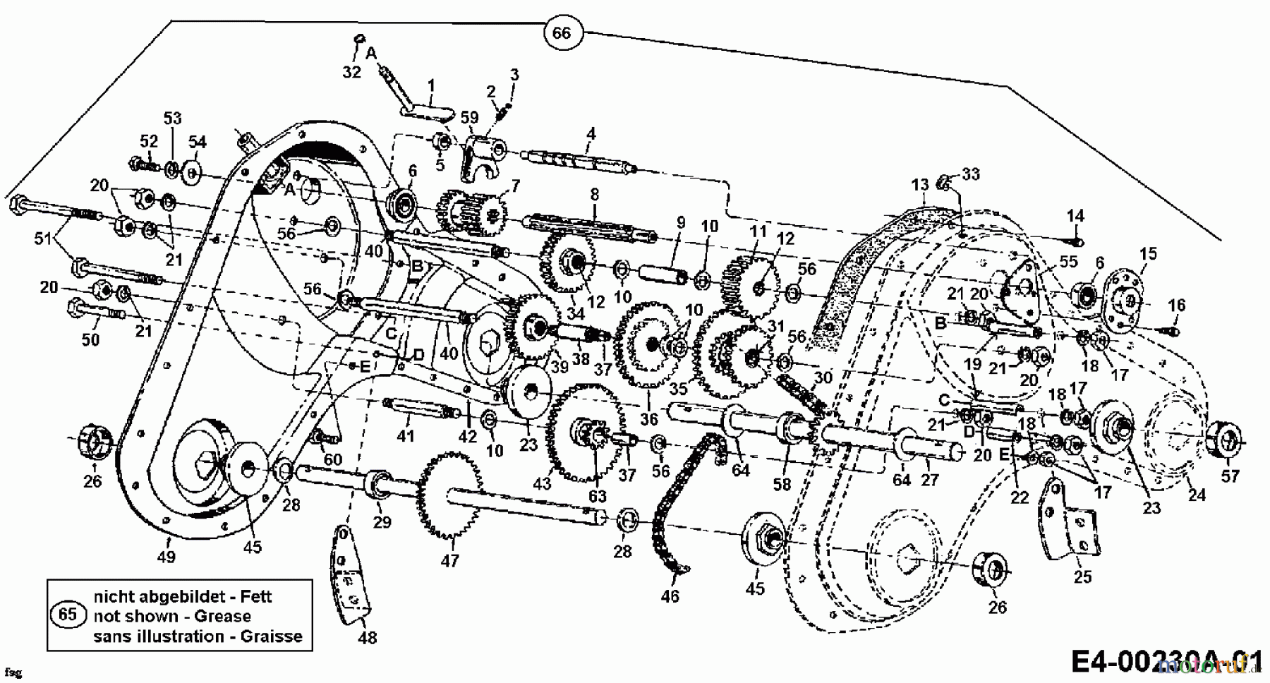  Yard-Man Motorhacken DT 550 21A-448B643  (2000) Getriebe