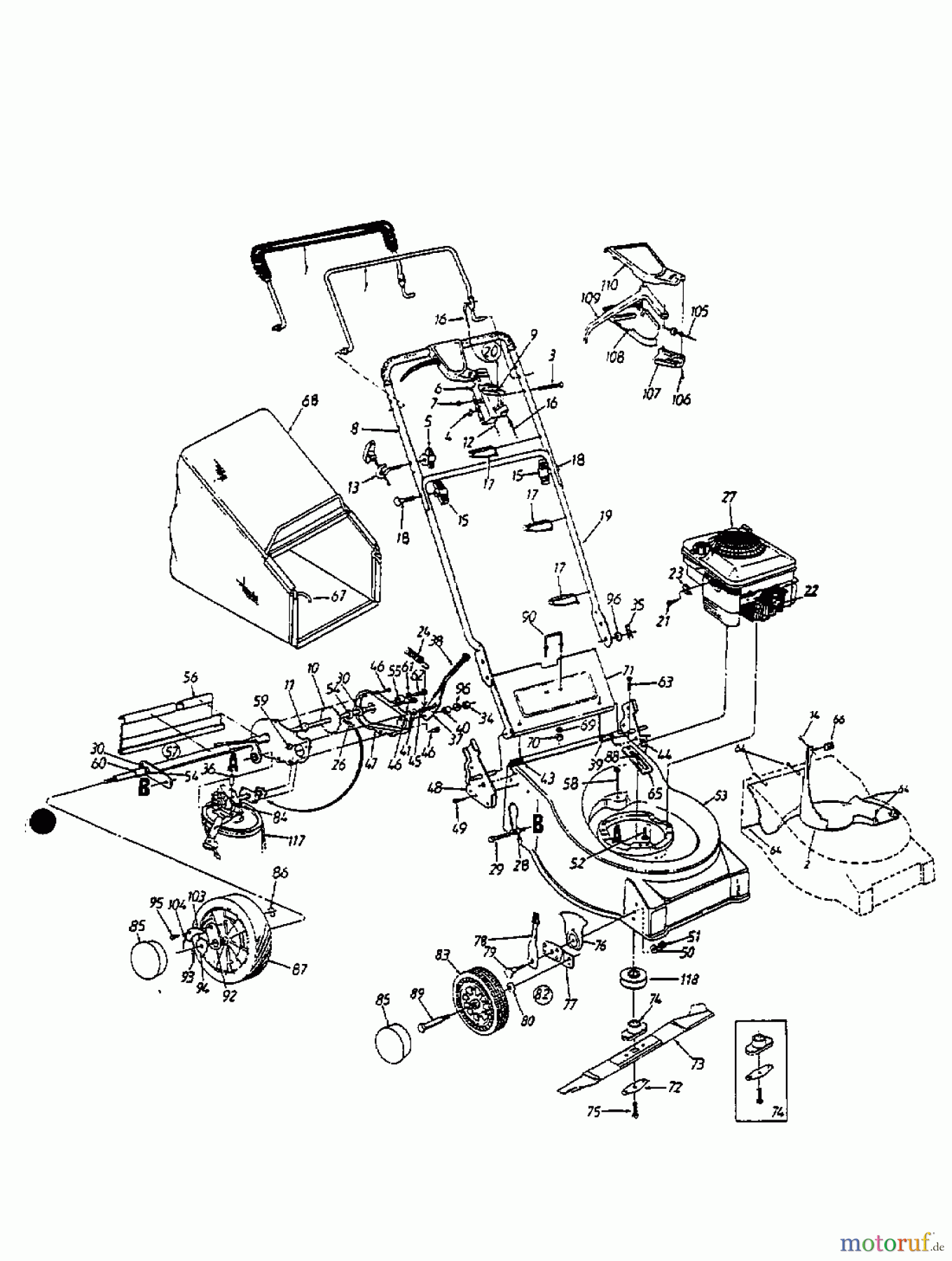  MTD Motormäher mit Antrieb GES 46 12A-680A678  (1998) Grundgerät