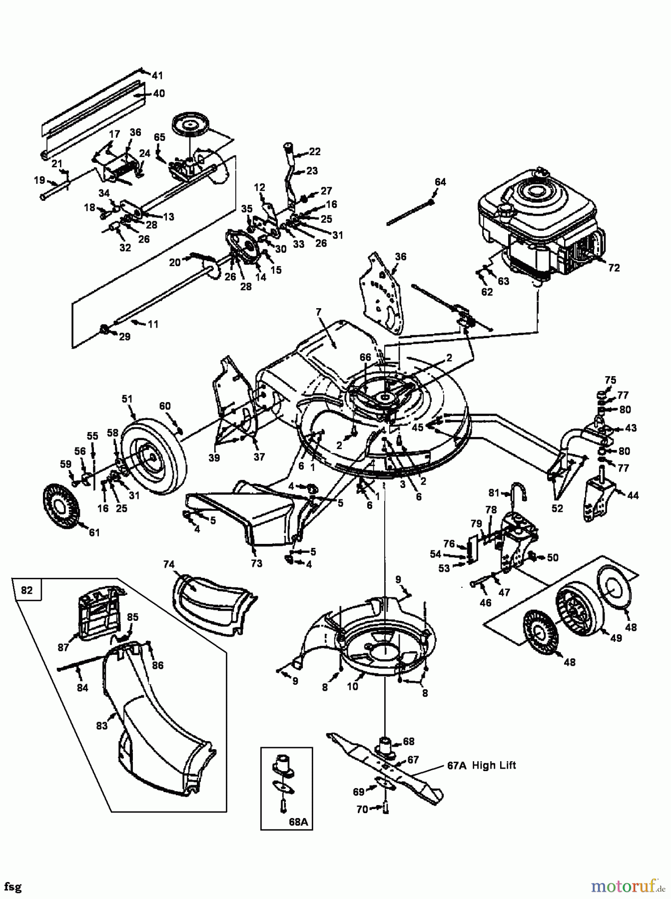  Yard-Man Motormäher mit Antrieb YM 6021 C 12A-999C643  (1997) Grundgerät