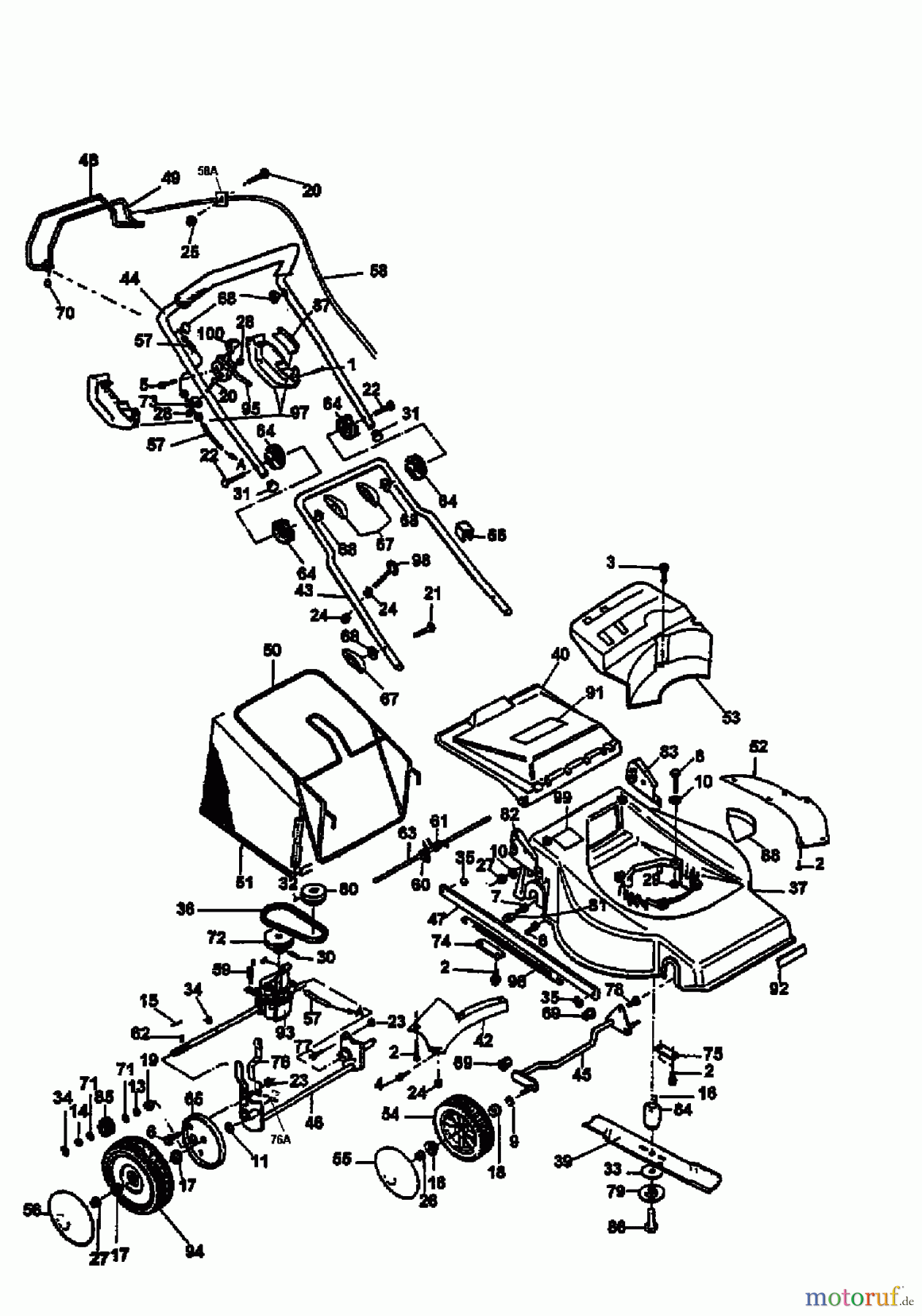  Floraself Motormäher mit Antrieb 5548 BLRE 12AER18W668  (1999) Grundgerät