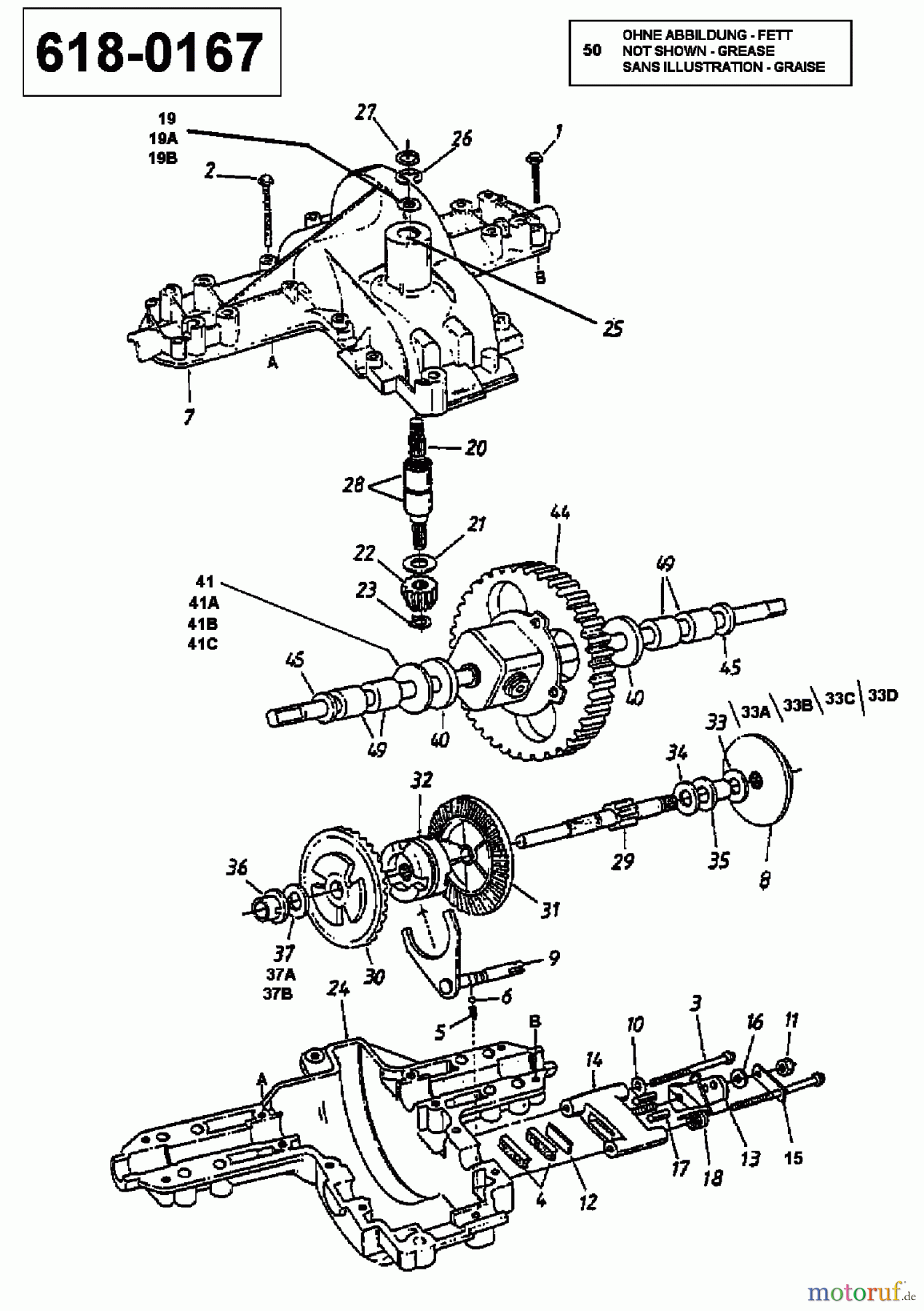  Bricolage Rasentraktoren 130/102 136N762N615  (1996) Getriebe