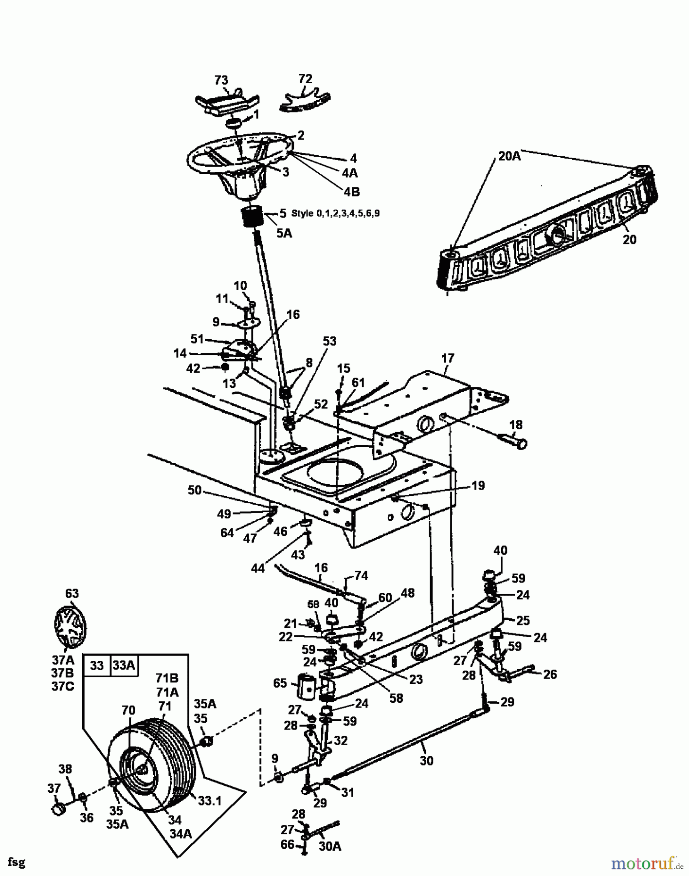  Raiffeisen Rasentraktoren RMH 16-102 H 13AF793N628  (1998) Vorderachse