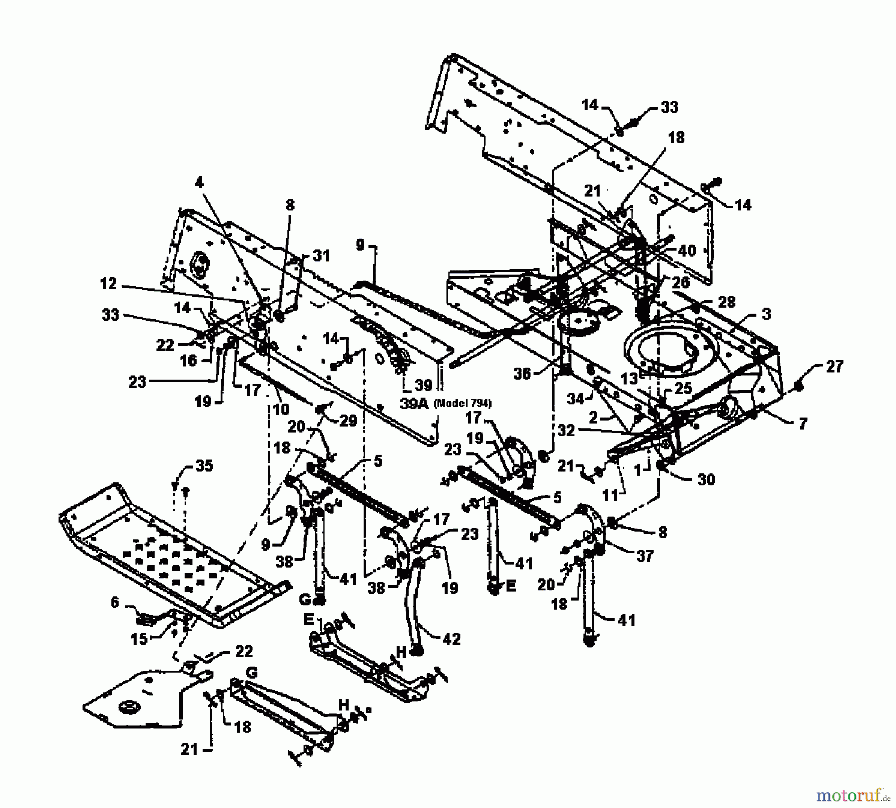  Gutbrod Rasentraktoren Sprint 2002 H 13AM79GN604  (1997) Mähwerksaushebung