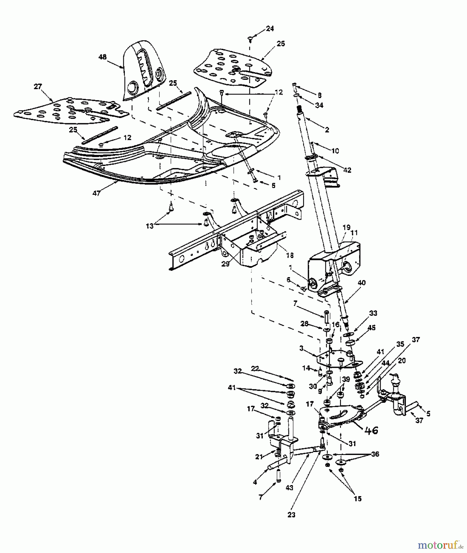  Yard-Man Rasentraktoren DX 70 13A-325-643  (2000) Lenkung, Vorderachse