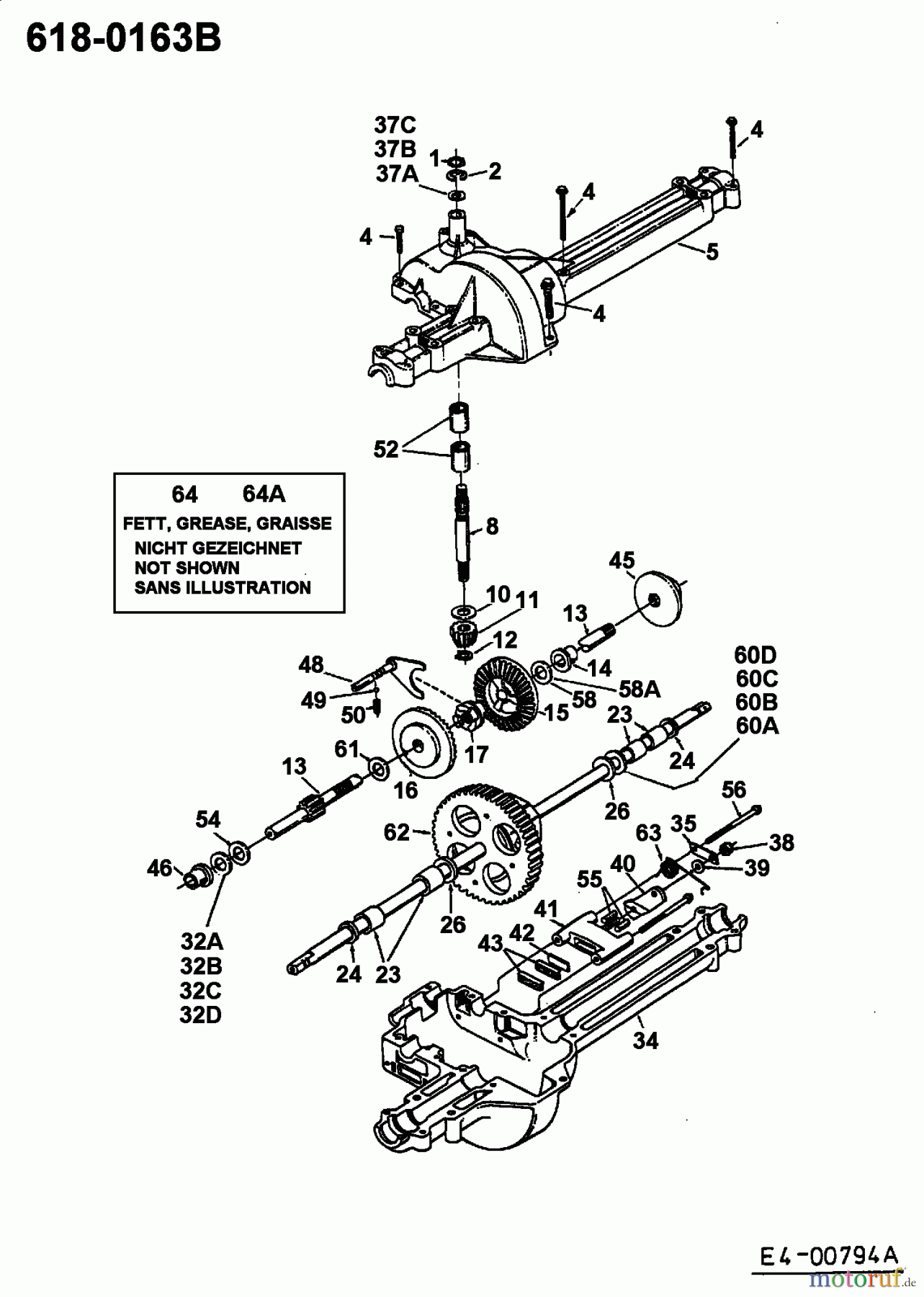  MTD Rasentraktoren B 155 13AP678G678  (2001) Getriebe