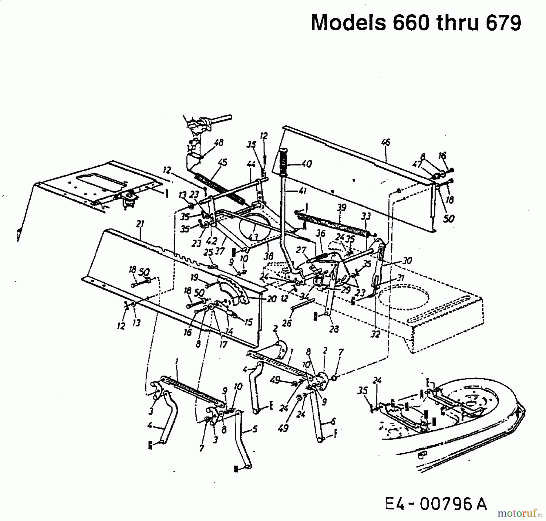  MTD Rasentraktoren B 155 13AP678G678  (2002) Mähwerksaushebung