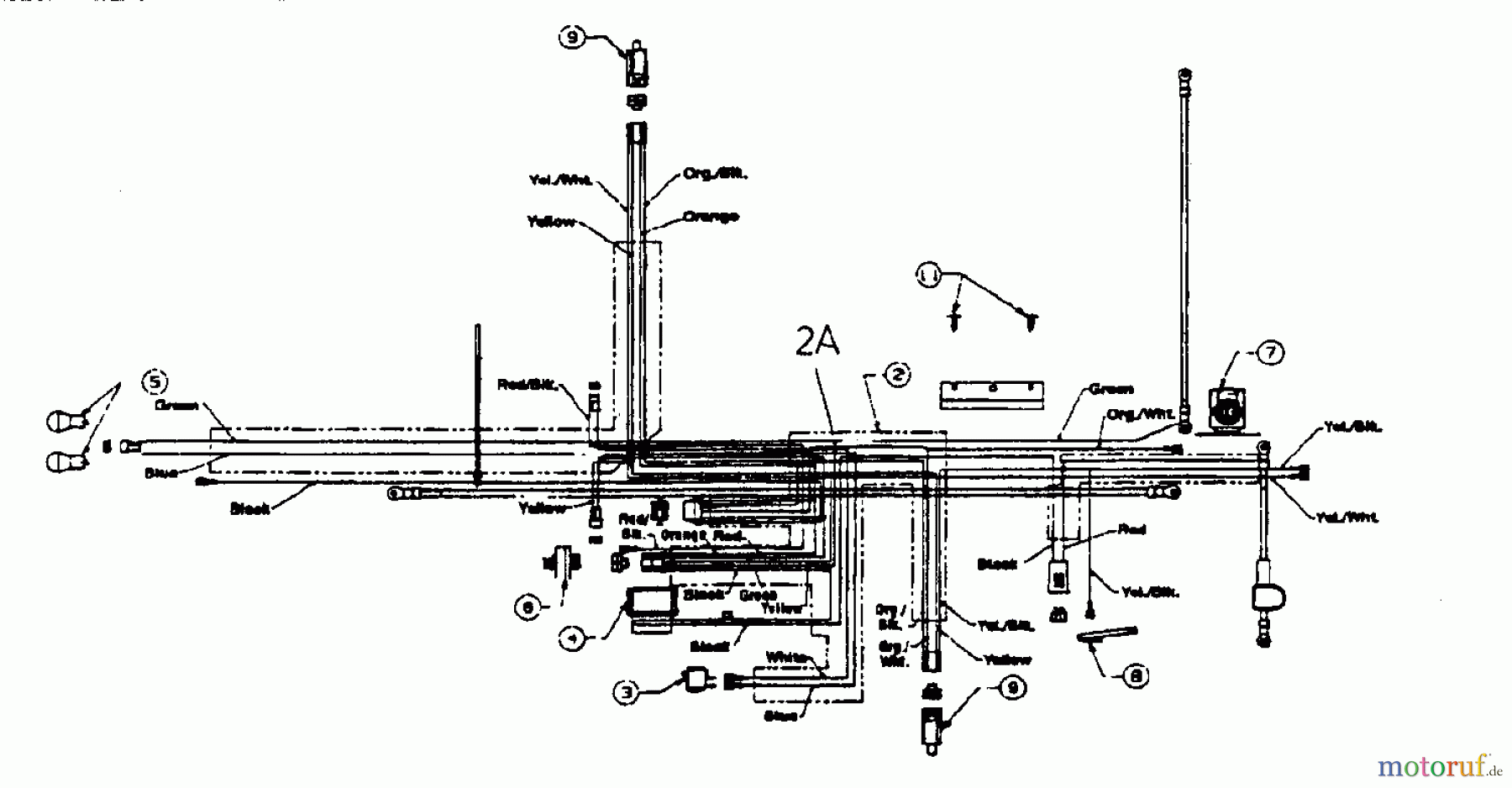  MTD Rasentraktoren B 155 13AP678G678  (2000) Schaltplan für O.H.V.