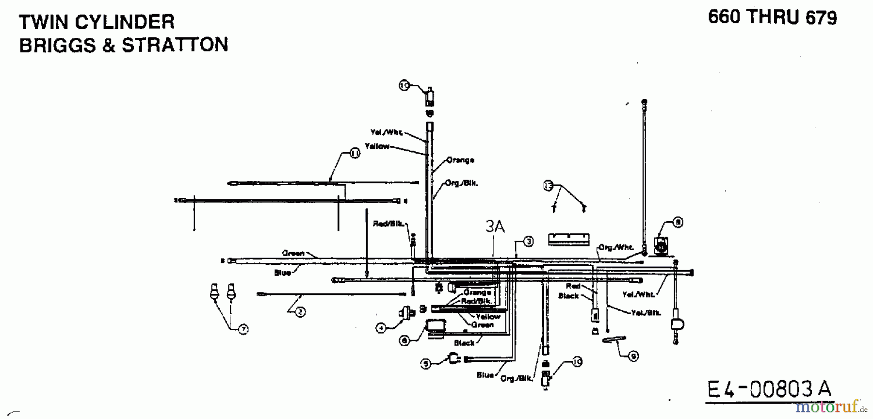  MTD Rasentraktoren B 145 13AM675G678  (1998) Schaltplan 2 Zylinder