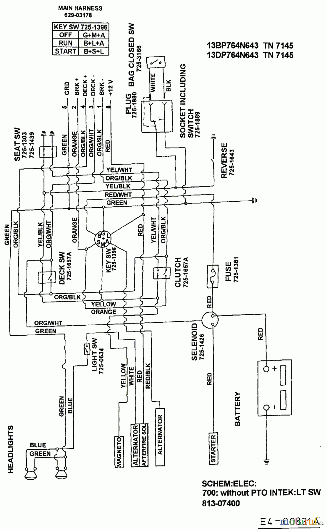  White Rasentraktoren ET 160 13BD766N679  (1998) Schaltplan