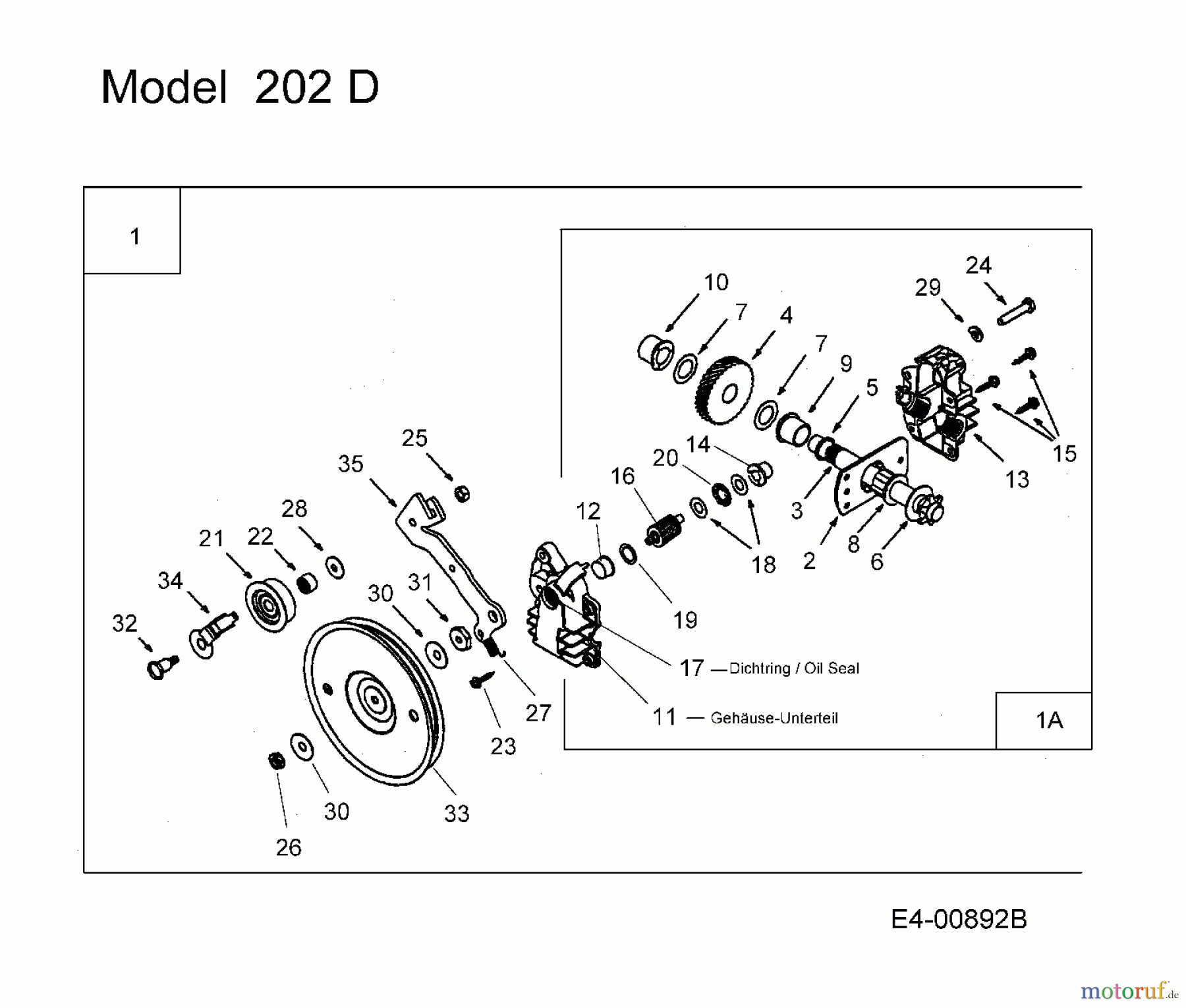  MTD Laubsauger mit Häckselfunktion 202 24A-202G678  (2006) Getriebe