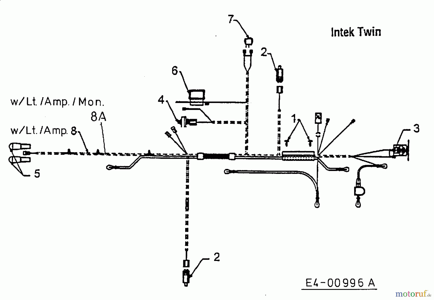  MTD Lawn tractors H 145 13AA698F678  (2000) Wiring diagram Intek Twin