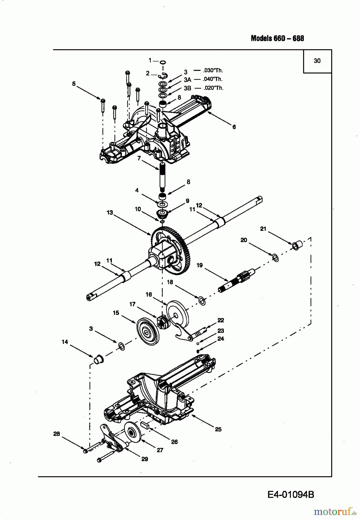  MTD ältere Modelle Rasentraktoren B 135 13AA668F678  (2004) Getriebe