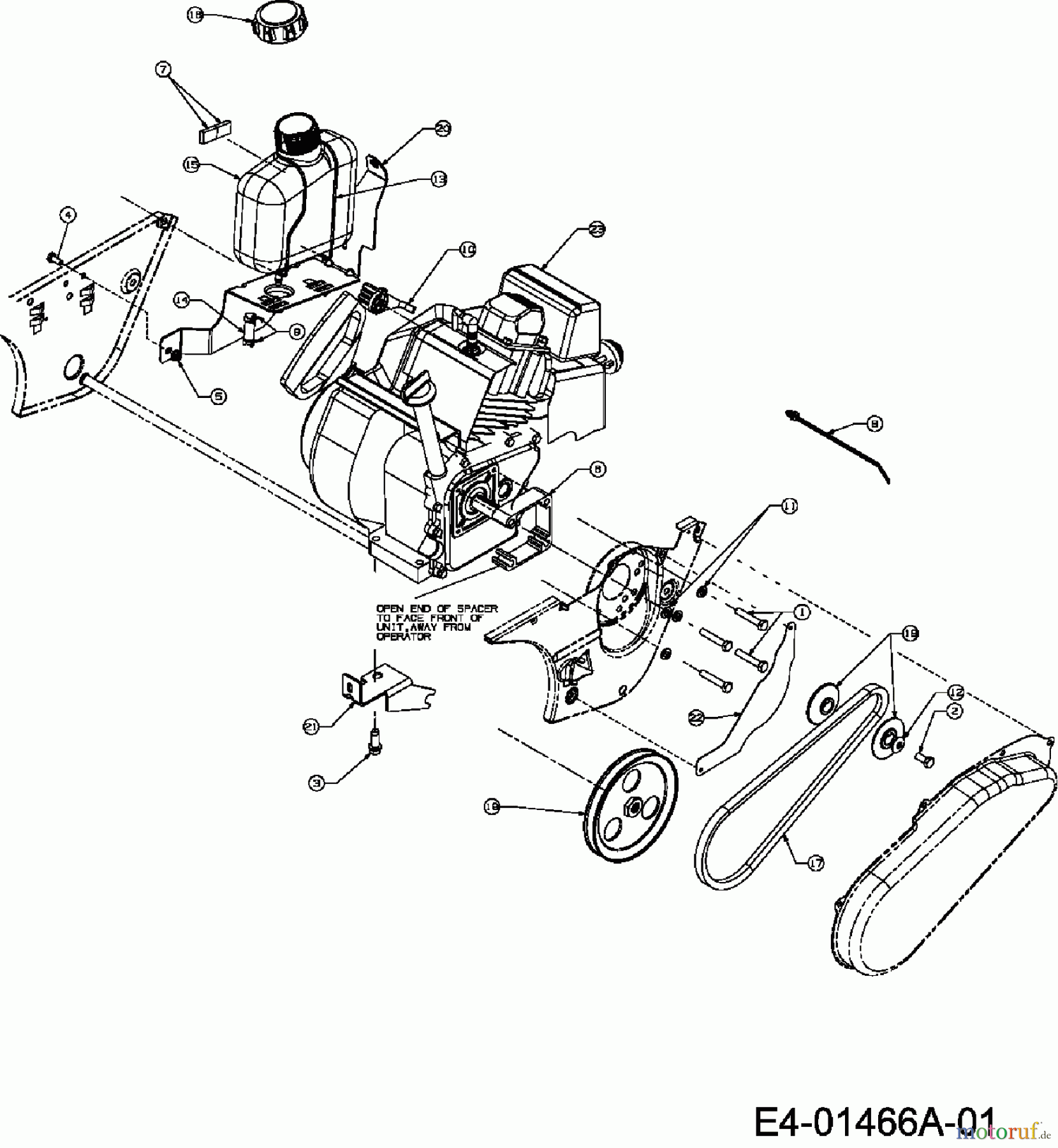  Troy-Bilt Schneefräsen POLAR 5053 31A-2R5-609  (2007) Fräsantrieb