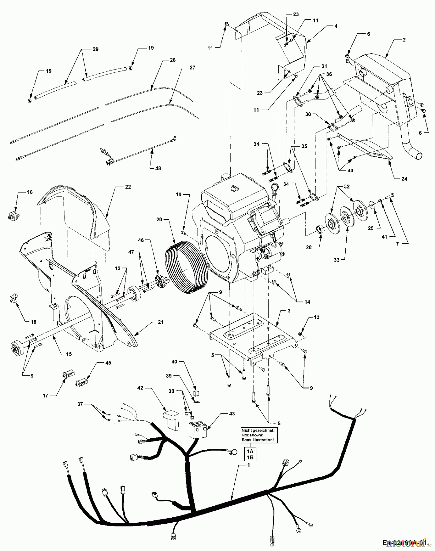  Cub Cadet Gartentraktoren HDS 3200 14A-652-603  (2002) Auspuff, Bowdenzüge, Elektroteile, Kabelbaum