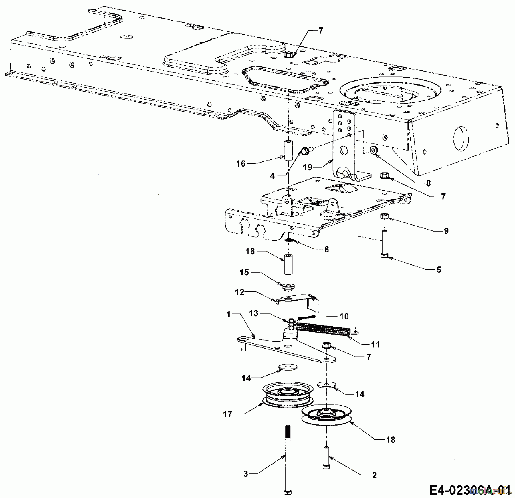  Cub Cadet Rasentraktoren CC 1527 13A-241G603  (2003) Spannrollen Fahrantrieb