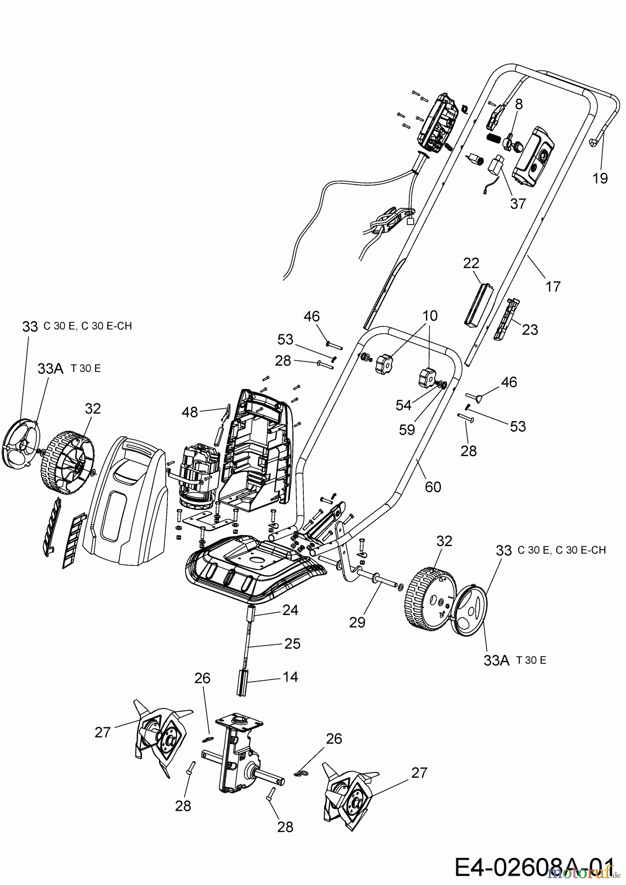  MTD Motorhacken T 30 E 21A-106B678  (2015) Grundgerät