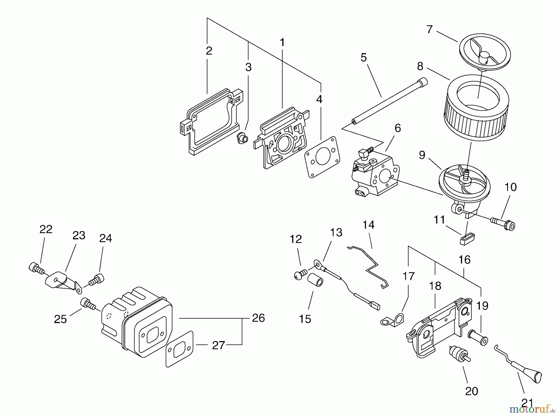  Echo Sägen, Kettensägen CS-510 - Echo Chainsaw, S/N: C19120001001 - C19120999999 Intake, Exhaust
