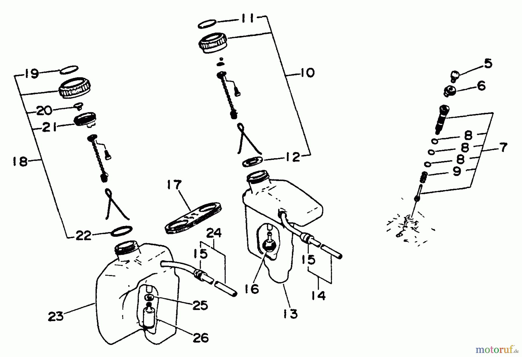  Echo Sägen, Kettensägen CS-550EVLP - Echo Chainsaw Fuel System, Oil Tank, Oiler Automatic