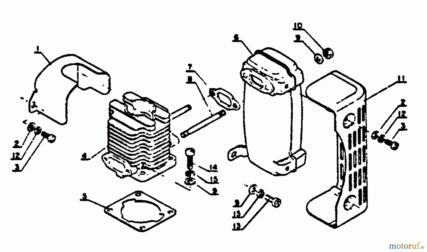  Echo Bläser / Sauger / Häcksler / Mulchgeräte	 PB-202 - Echo Hand Held Blower, S/N: 001001 - 0040501 Cylinder, Muffler