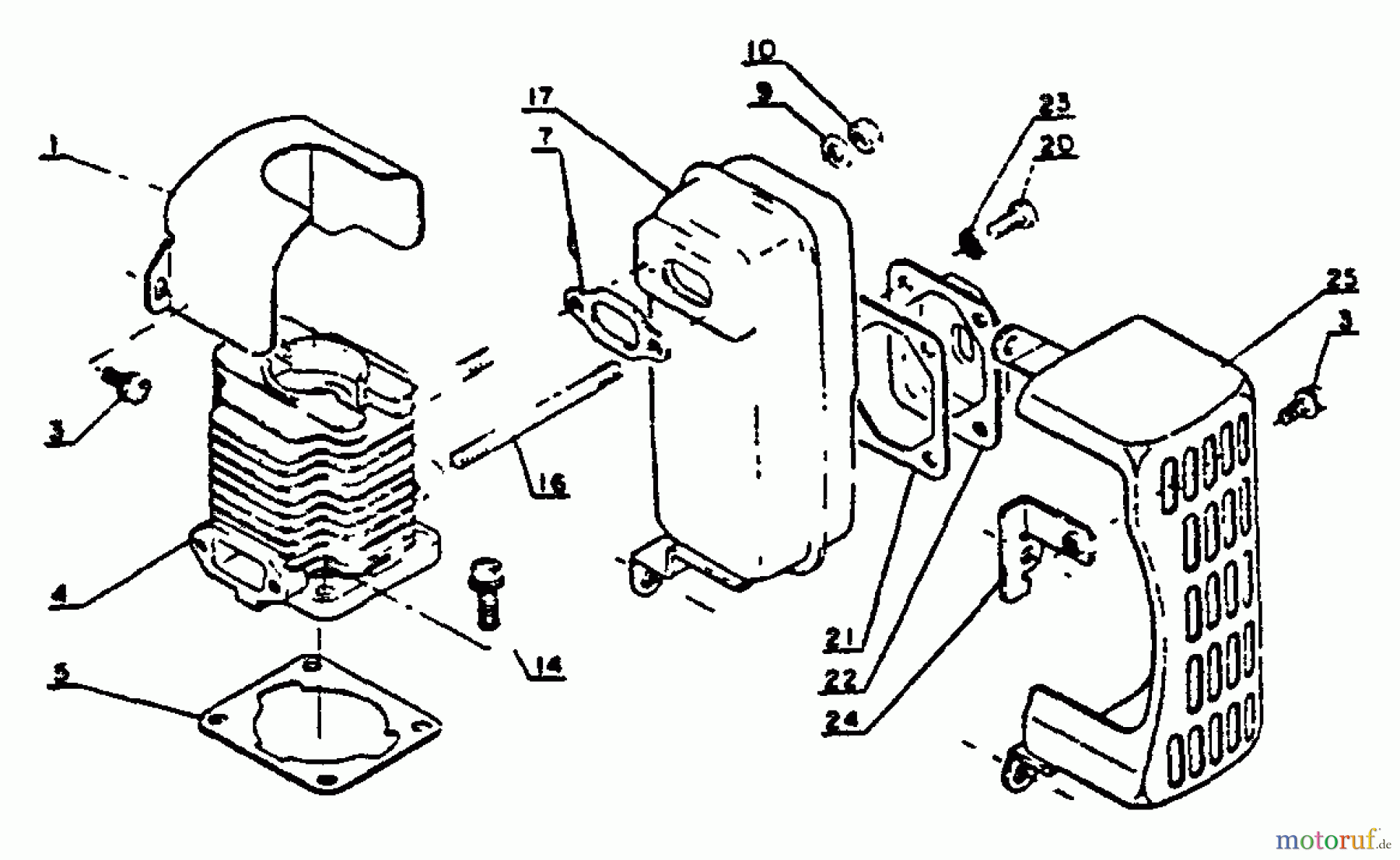  Echo Bläser / Sauger / Häcksler / Mulchgeräte	 PB-202 - Echo Hand Held Blower, S/N: 0040502 - 9999999 Cylinder, Muffler