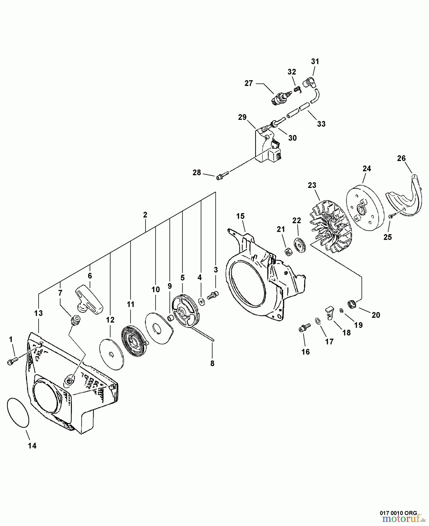  Echo Sägen, Kettensägen CS-8000 - Echo Chainsaw, S/N: C48003001001 - C48003999999 Starter, Ignition - ORANGE MODELS